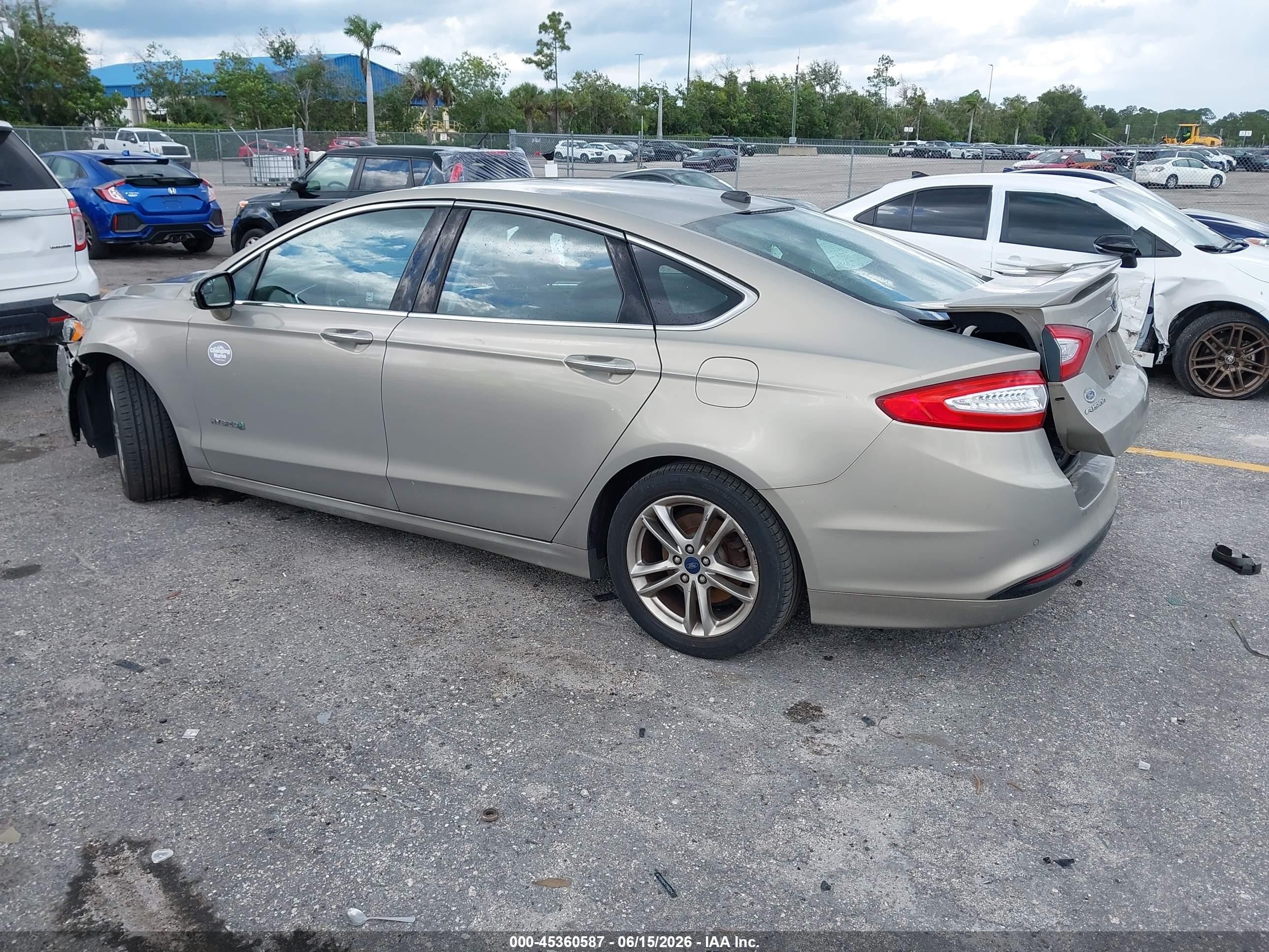 2015 Ford Fusion Hybrid Titanium Silver vin: 3FA6P0RU6FR287287