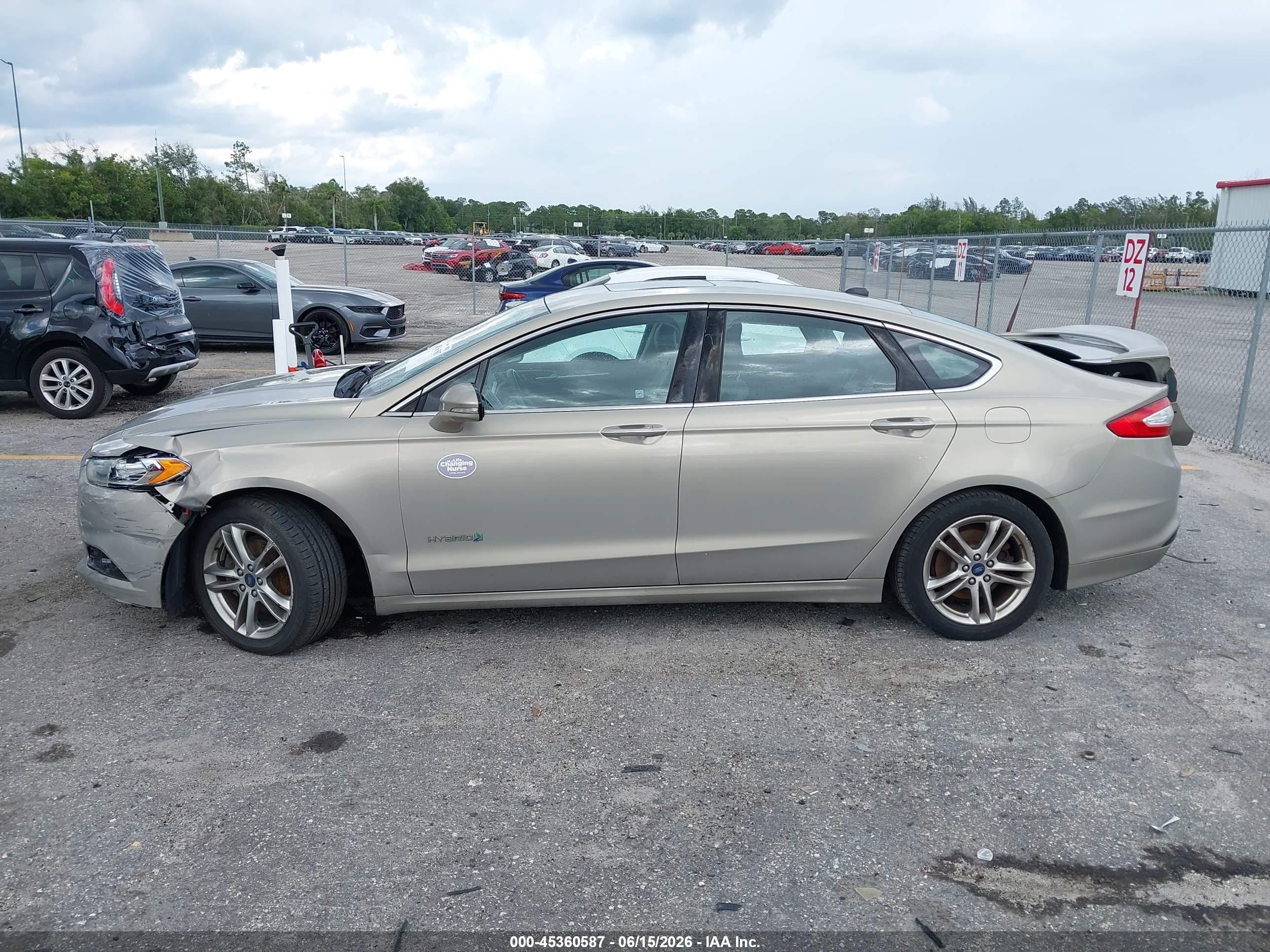 2015 Ford Fusion Hybrid Titanium Silver vin: 3FA6P0RU6FR287287