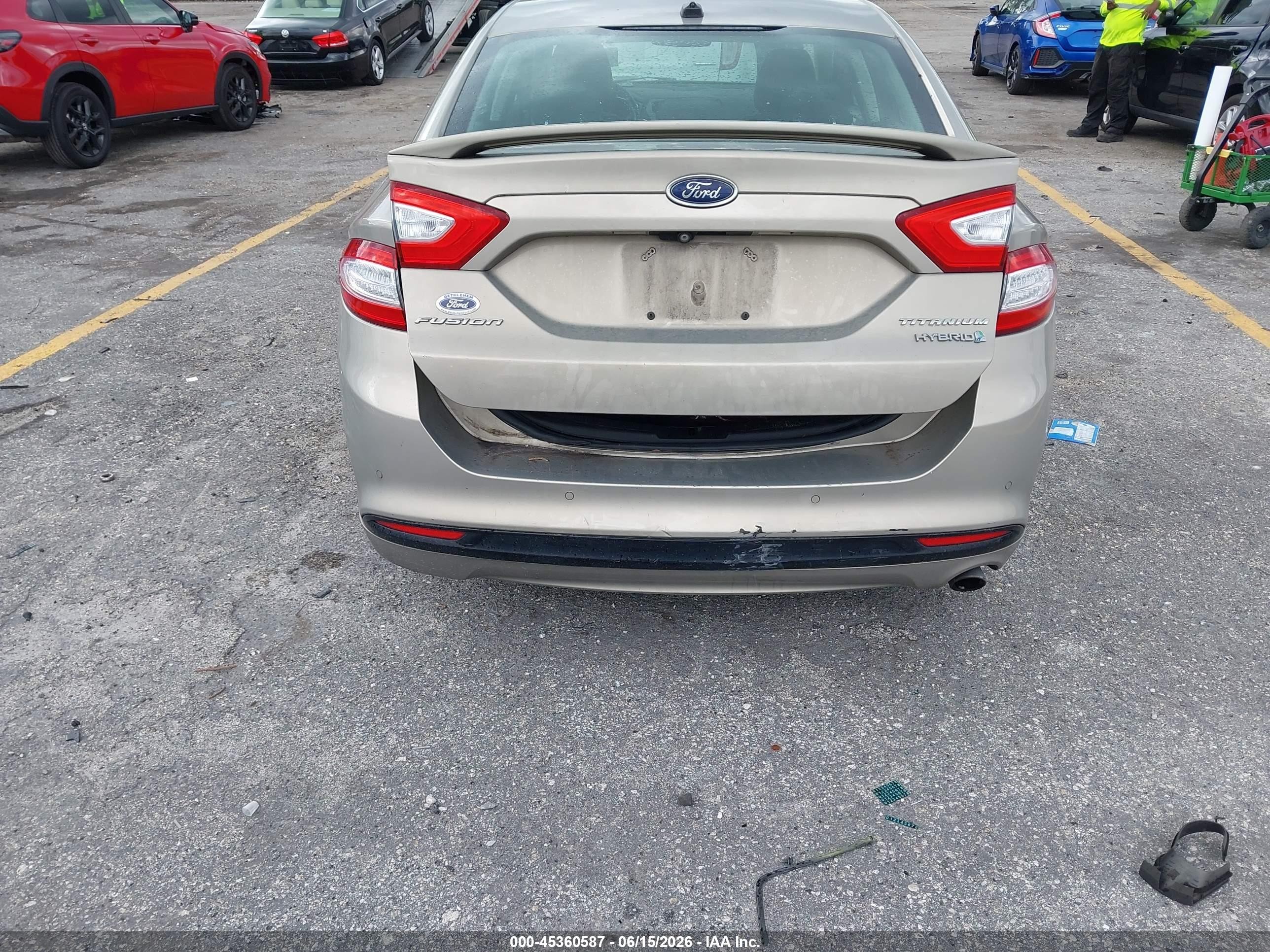 2015 Ford Fusion Hybrid Titanium Silver vin: 3FA6P0RU6FR287287