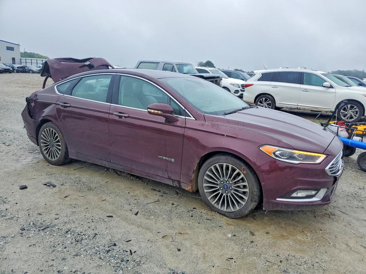 2017 Ford Fusion Titanium Hev Бордовый vin: 3FA6P0RU6HR138221