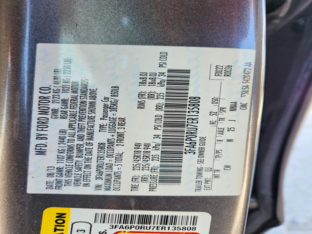 2014 Ford Fusion Titanium Hev Gray vin: 3FA6P0RU7ER135808