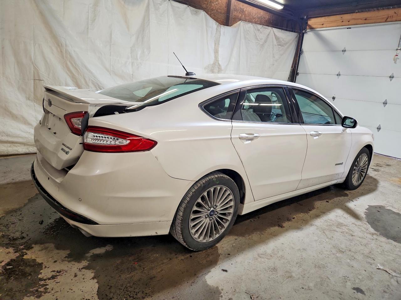 2014 Ford Fusion Titanium Hev White vin: 3FA6P0RU7ER397652