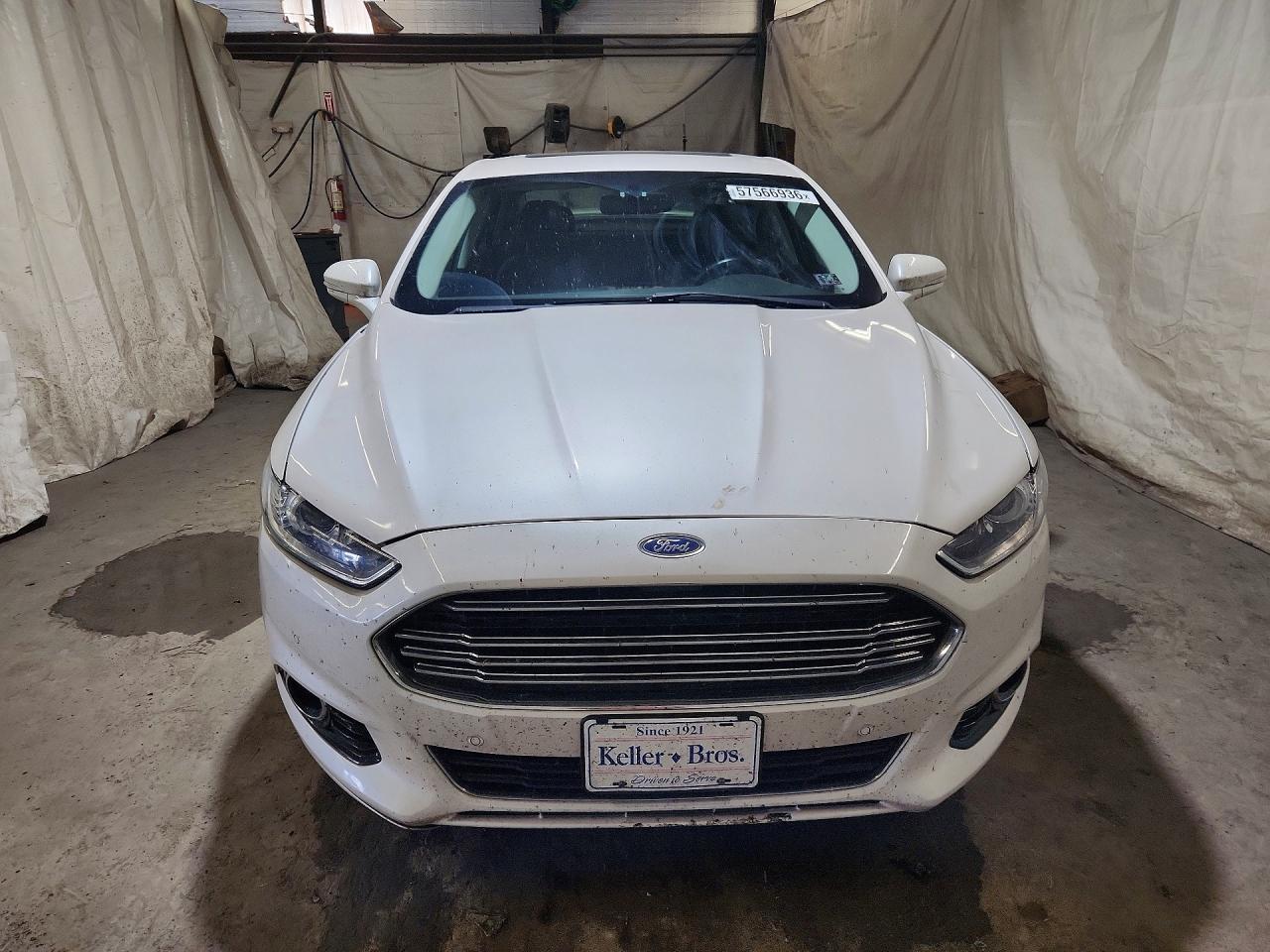 2014 Ford Fusion Titanium Hev White vin: 3FA6P0RU7ER397652