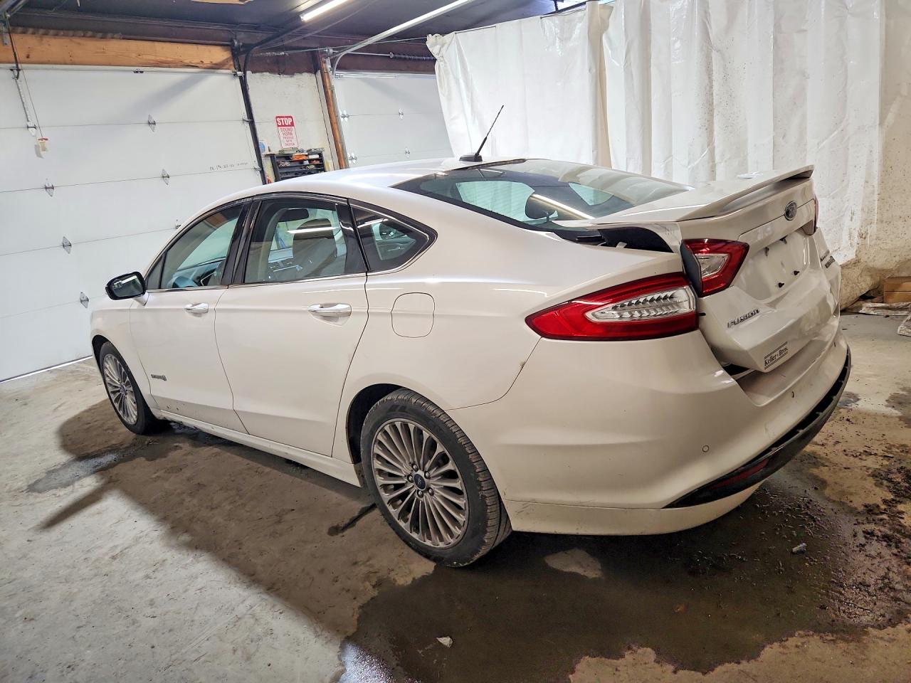 2014 Ford Fusion Titanium Hev White vin: 3FA6P0RU7ER397652