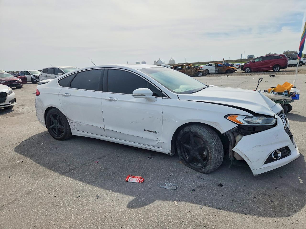 2015 Ford Fusion Titanium Hev White vin: 3FA6P0RU7FR114006