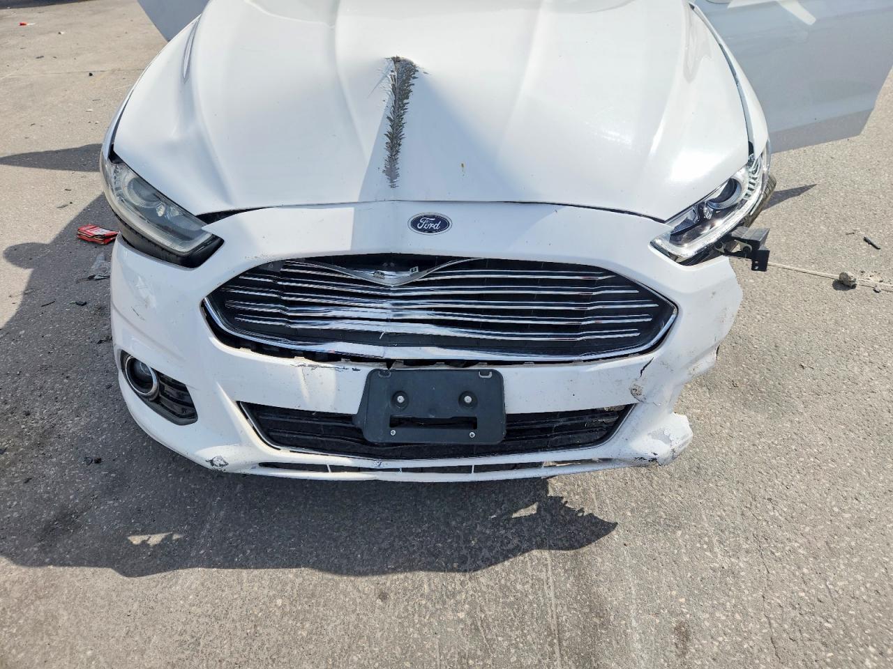 2015 Ford Fusion Titanium Hev White vin: 3FA6P0RU7FR114006