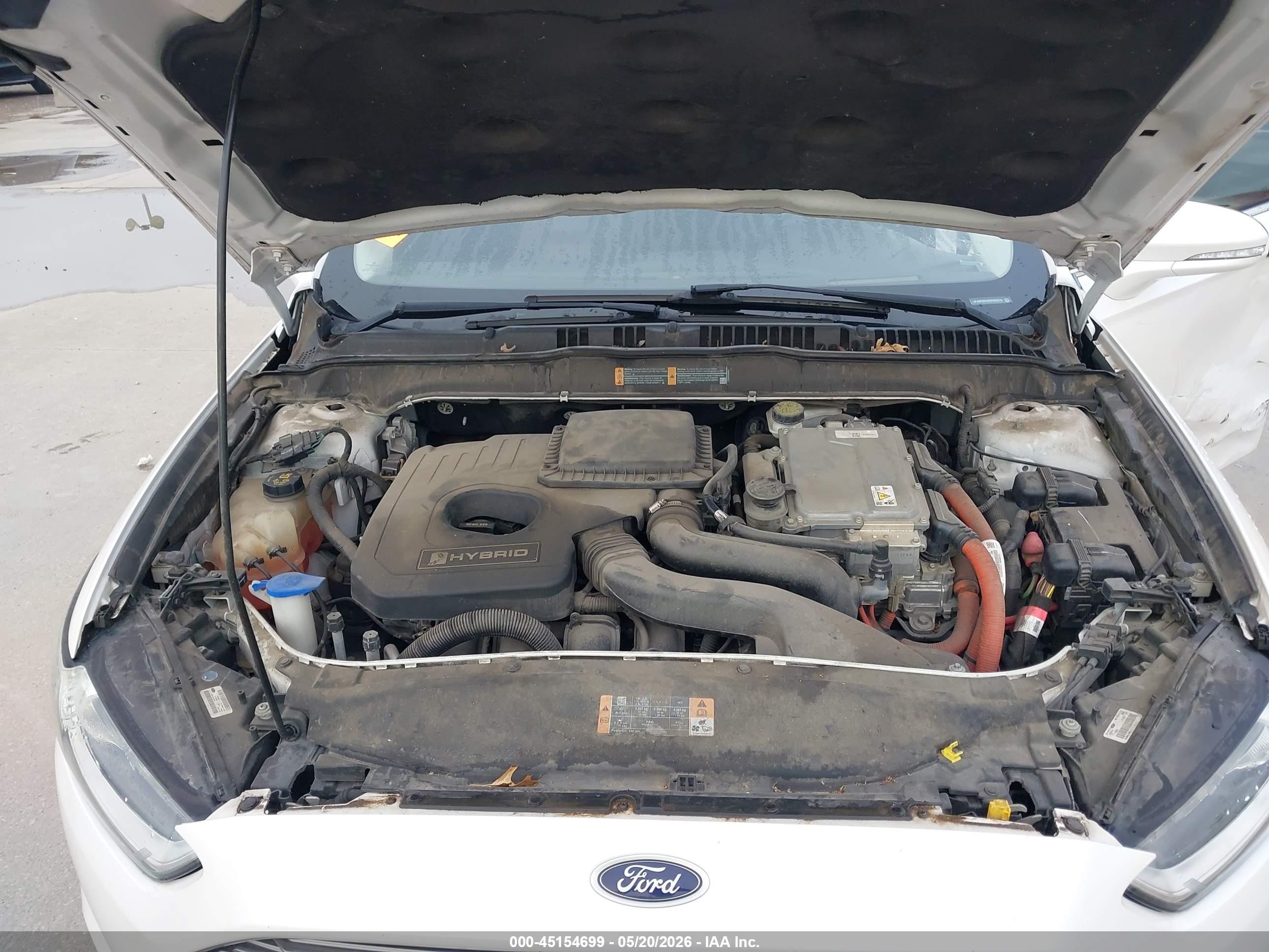 2013 Ford Fusion Hybrid Titanium White vin: 3FA6P0RU8DR282010
