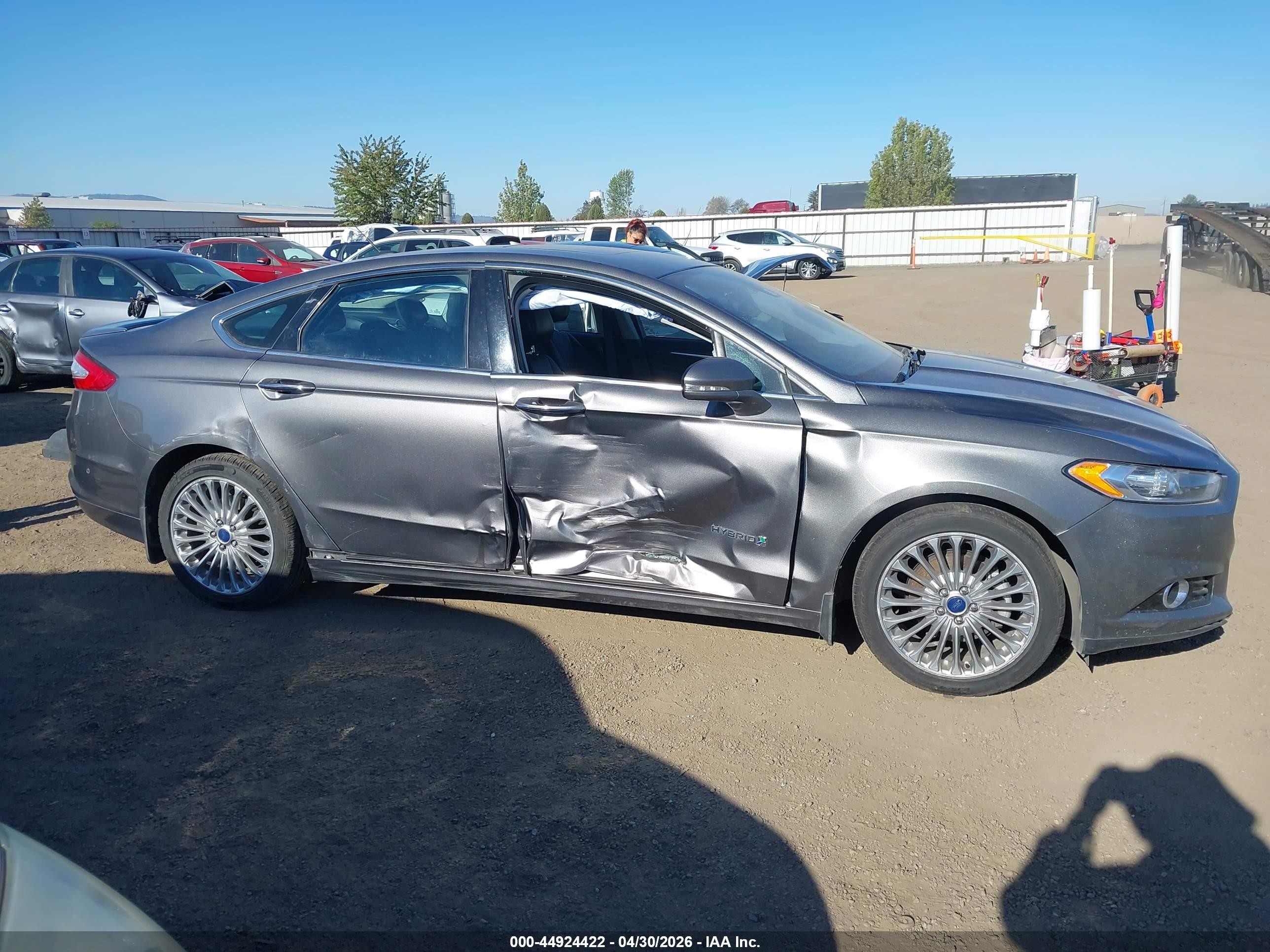 2013 Ford Fusion Hybrid Titanium Gray vin: 3FA6P0RU8DR345607