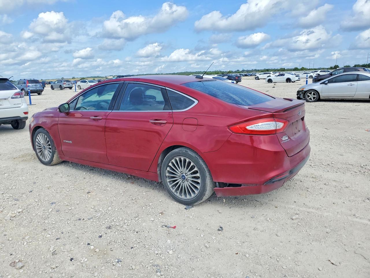 2014 Ford Fusion Titanium Hev Burgundy vin: 3FA6P0RU8ER211732
