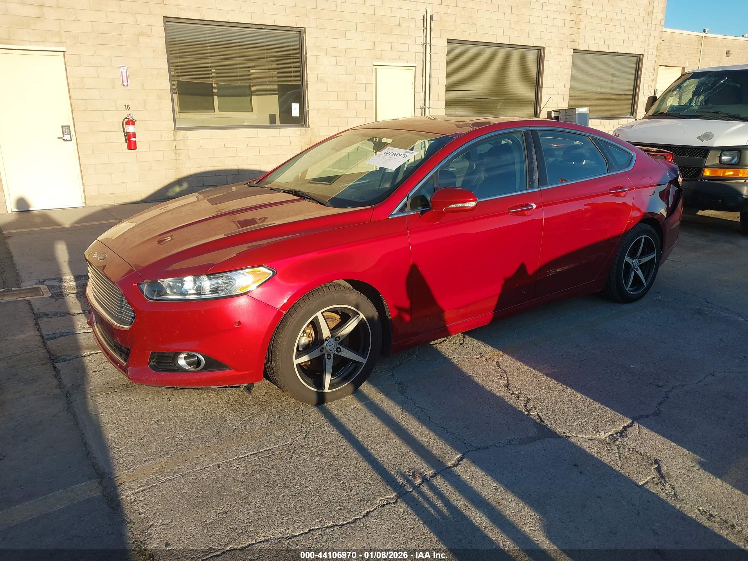 2015 Ford Fusion Hybrid Titanium Red vin: 3FA6P0RU8FR306275