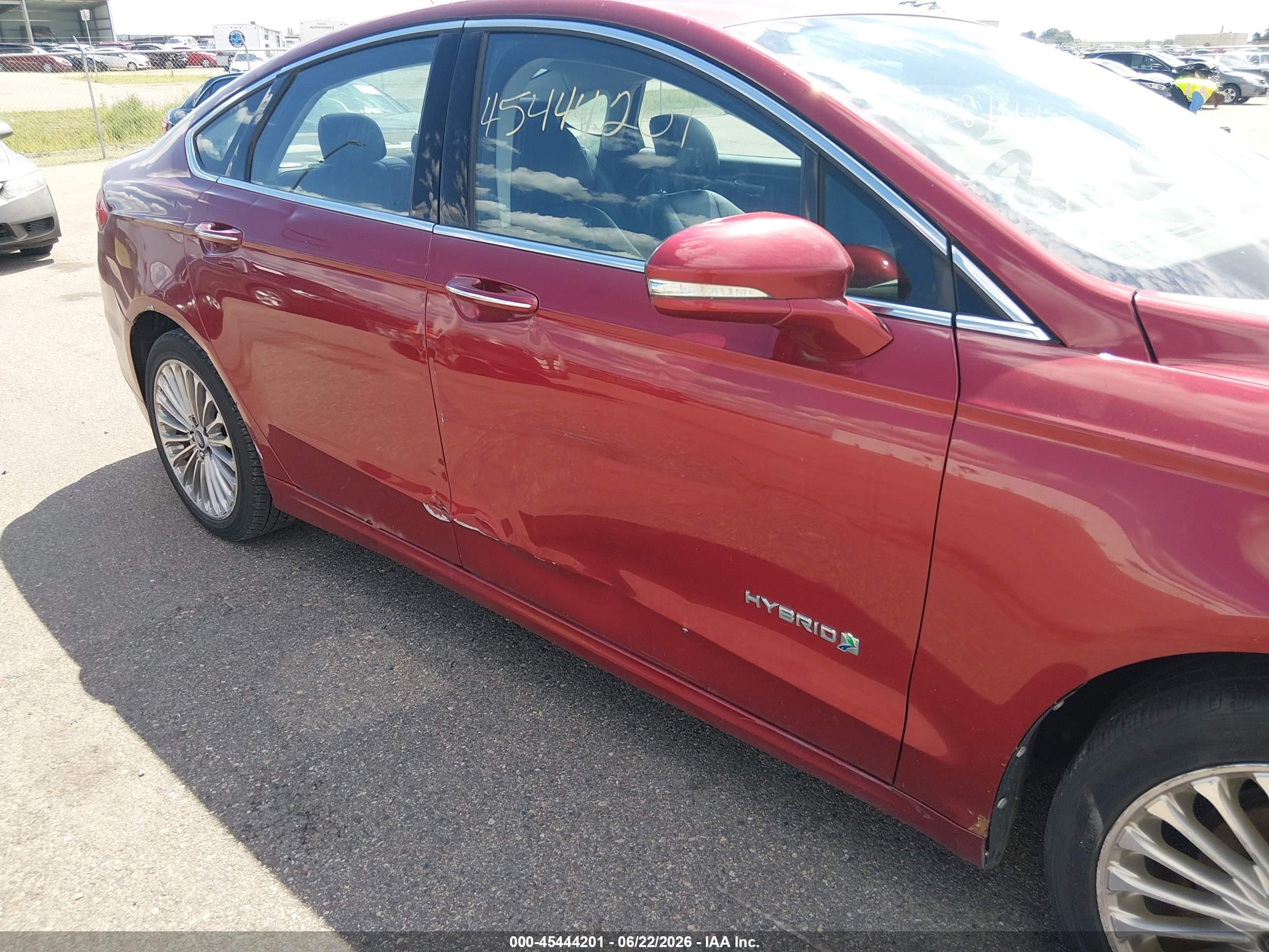 2013 Ford Fusion Hybrid Titanium Burgundy vin: 3FA6P0RU9DR282100