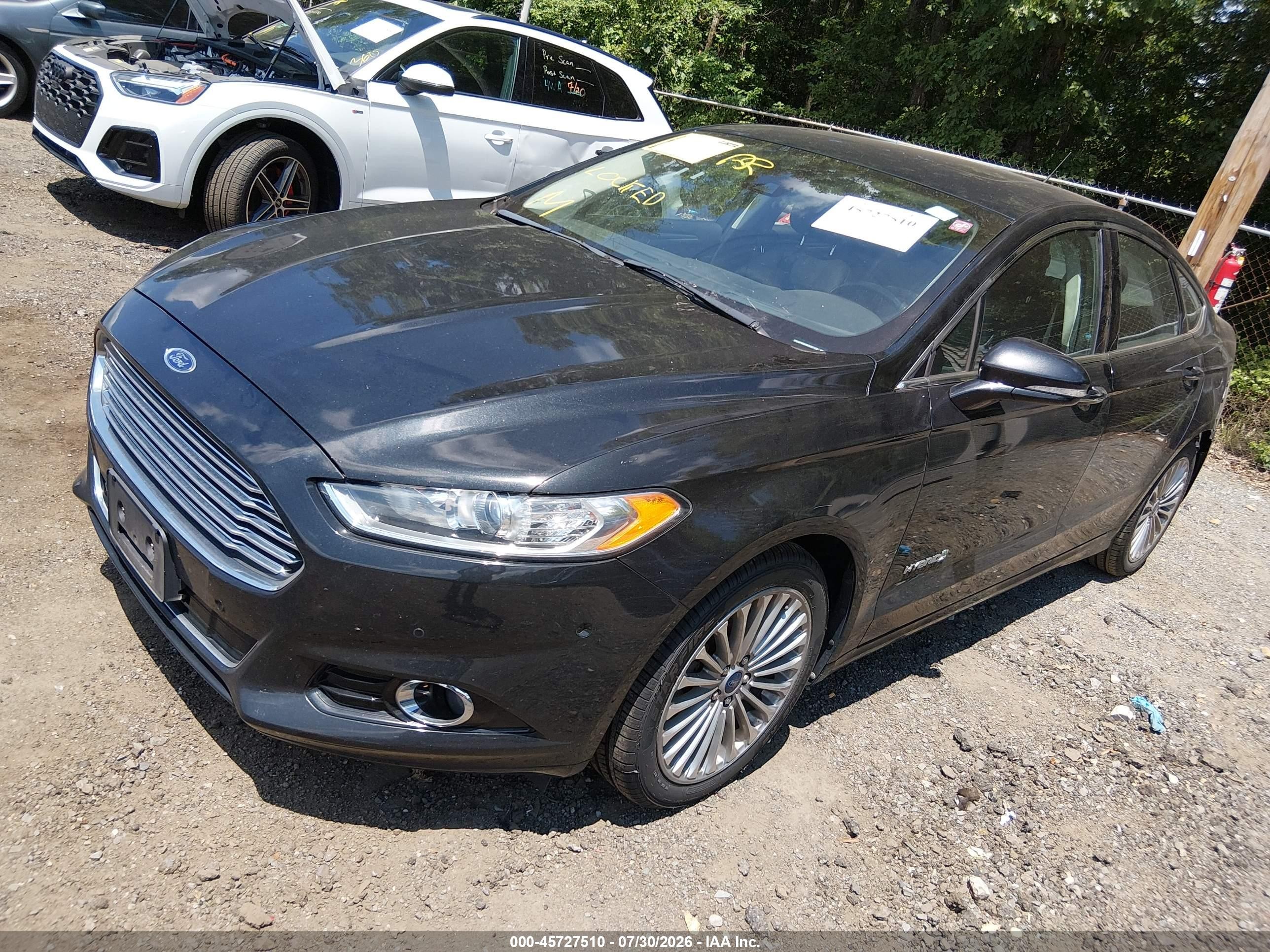 2014 Ford Fusion Hybrid Titanium Черный vin: 3FA6P0RU9ER351126