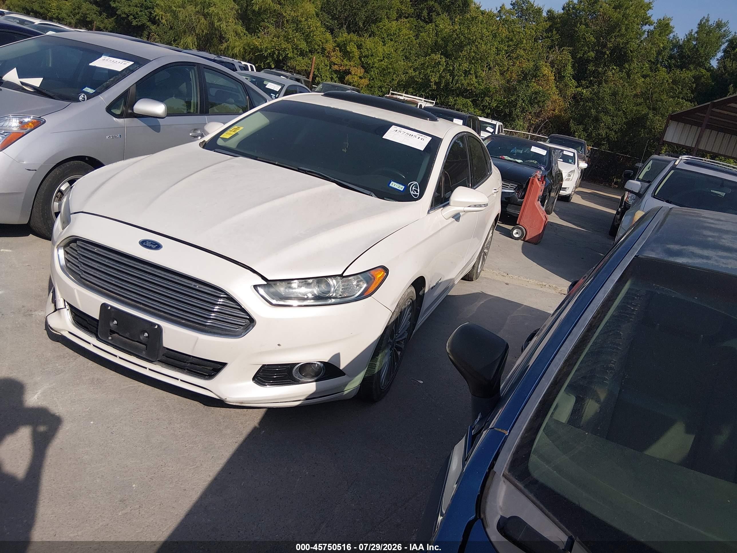 2013 Ford Fusion Hybrid Titanium White vin: 3FA6P0RUXDR289203