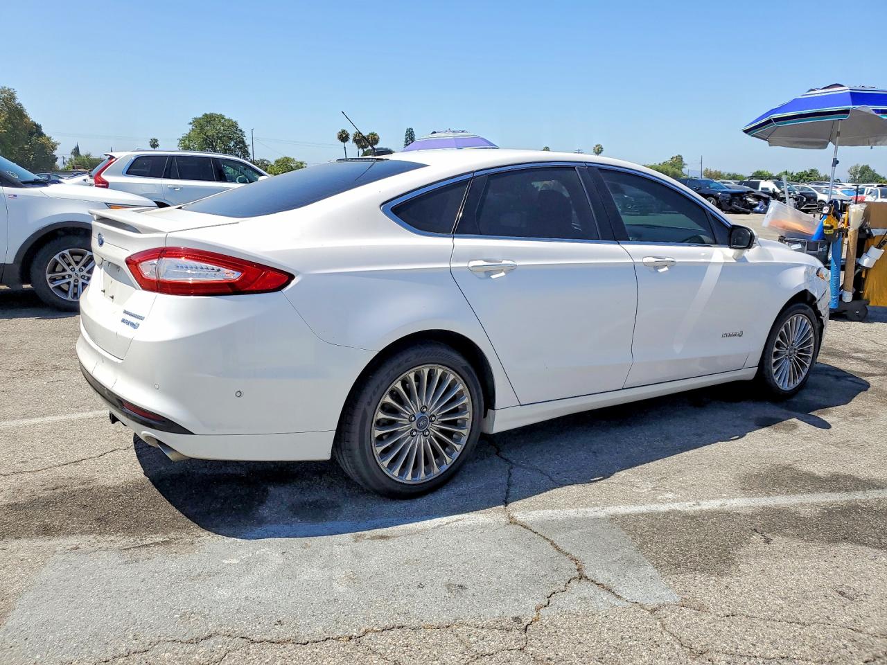 2013 Ford Fusion Titanium Hev White vin: 3FA6P0RUXDR363106