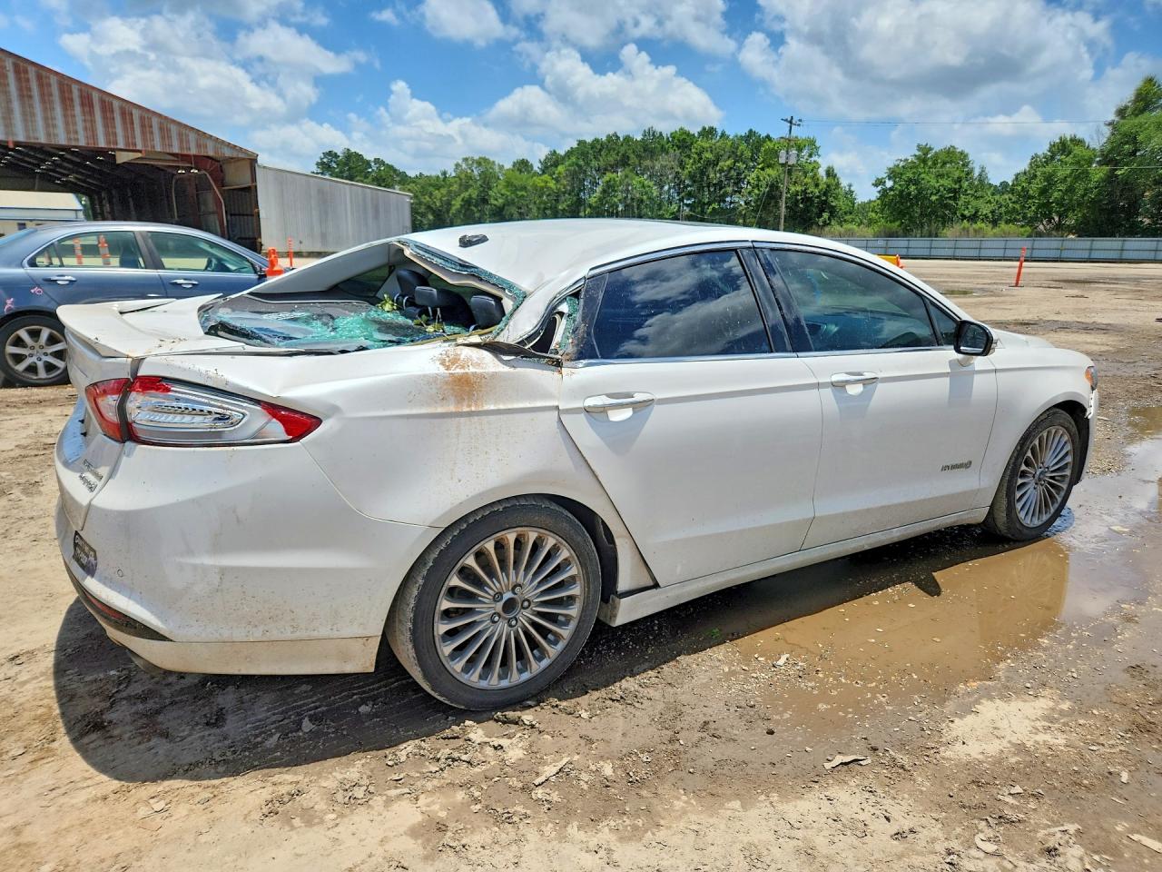 2013 Ford Fusion Titanium Hev White vin: 3FA6P0RUXDR388720