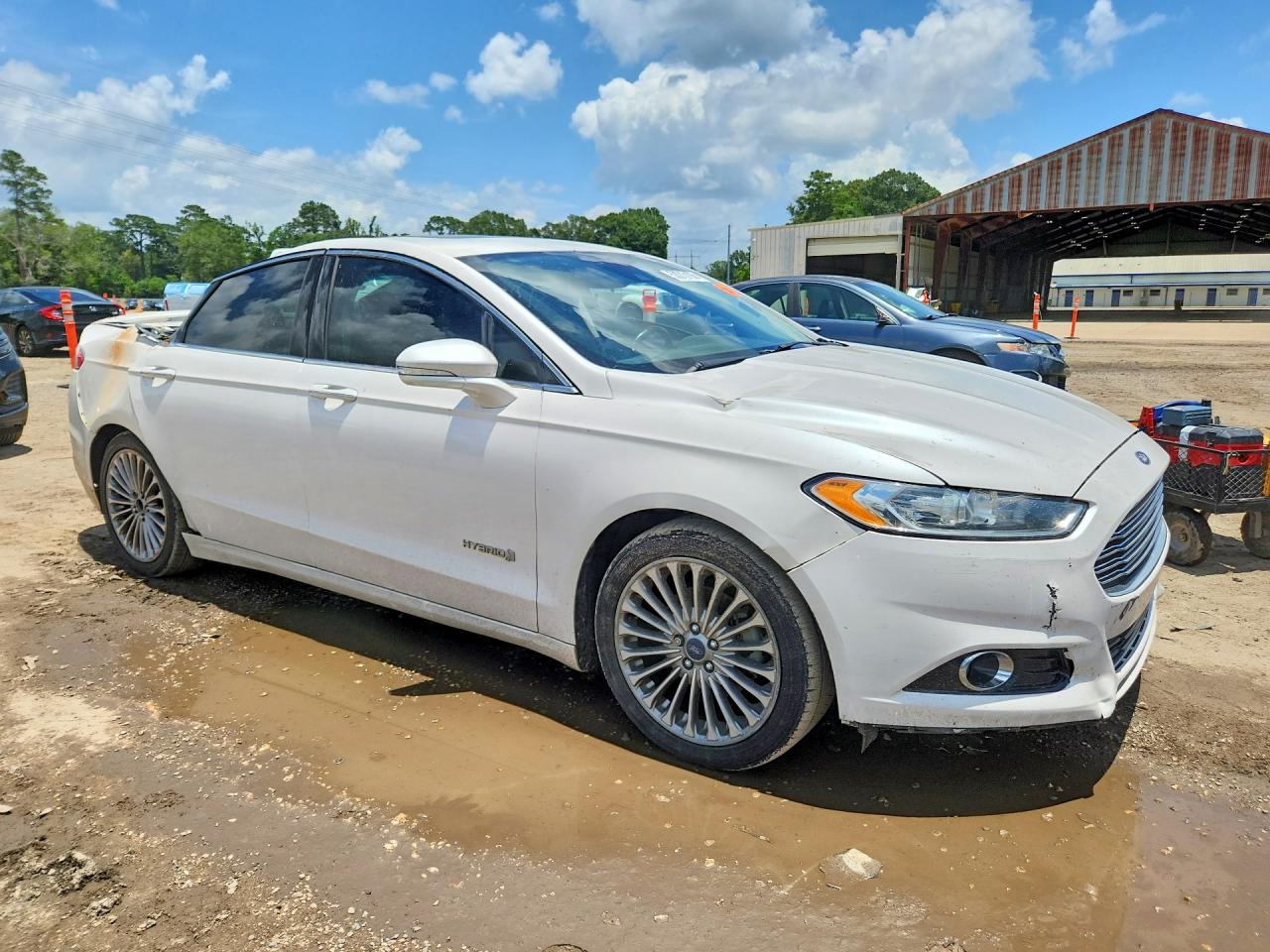 2013 Ford Fusion Titanium Hev White vin: 3FA6P0RUXDR388720