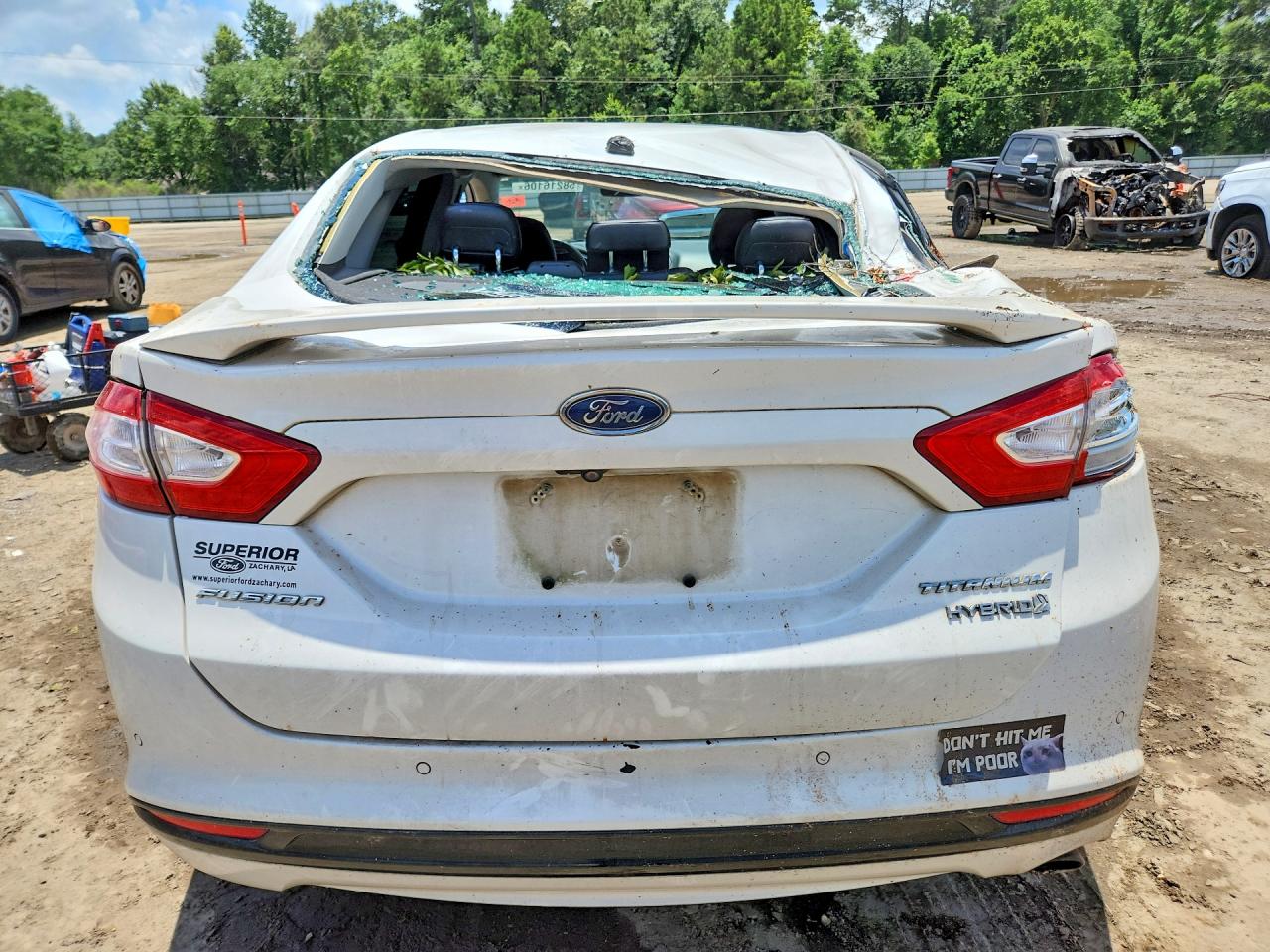 2013 Ford Fusion Titanium Hev White vin: 3FA6P0RUXDR388720