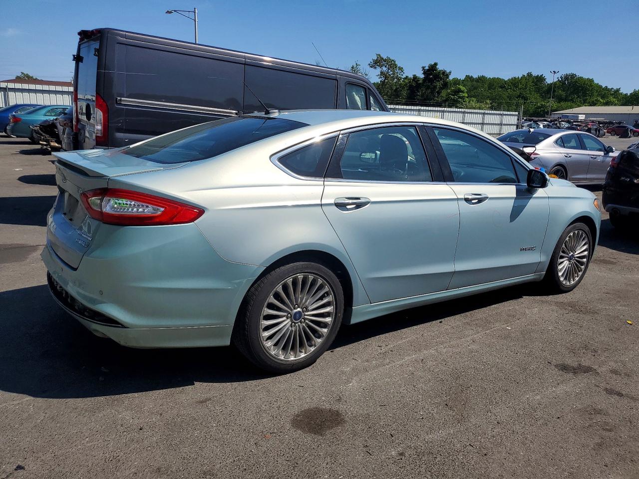 2014 Ford Fusion Titanium Hev Blue vin: 3FA6P0RUXER117481