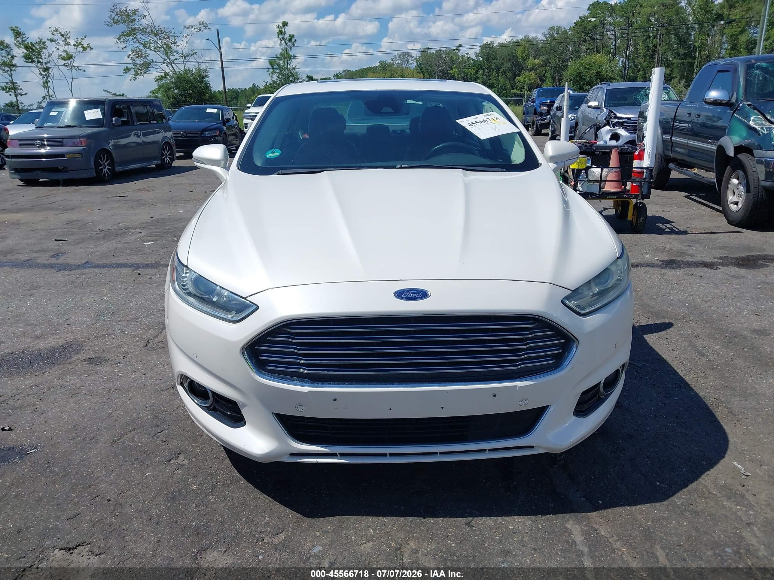 2014 Ford Fusion Hybrid Titanium White vin: 3FA6P0RUXER274525