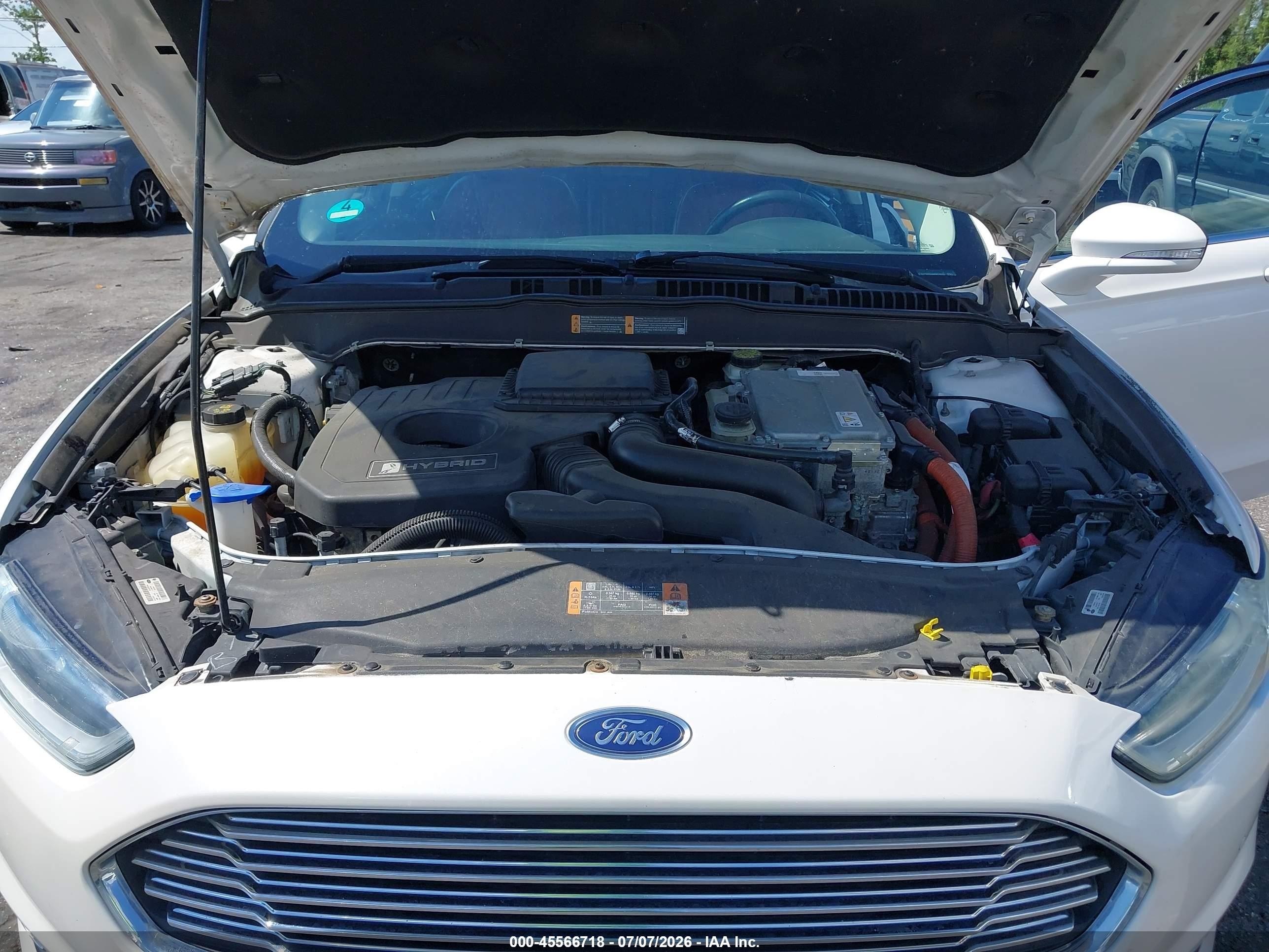 2014 Ford Fusion Hybrid Titanium White vin: 3FA6P0RUXER274525