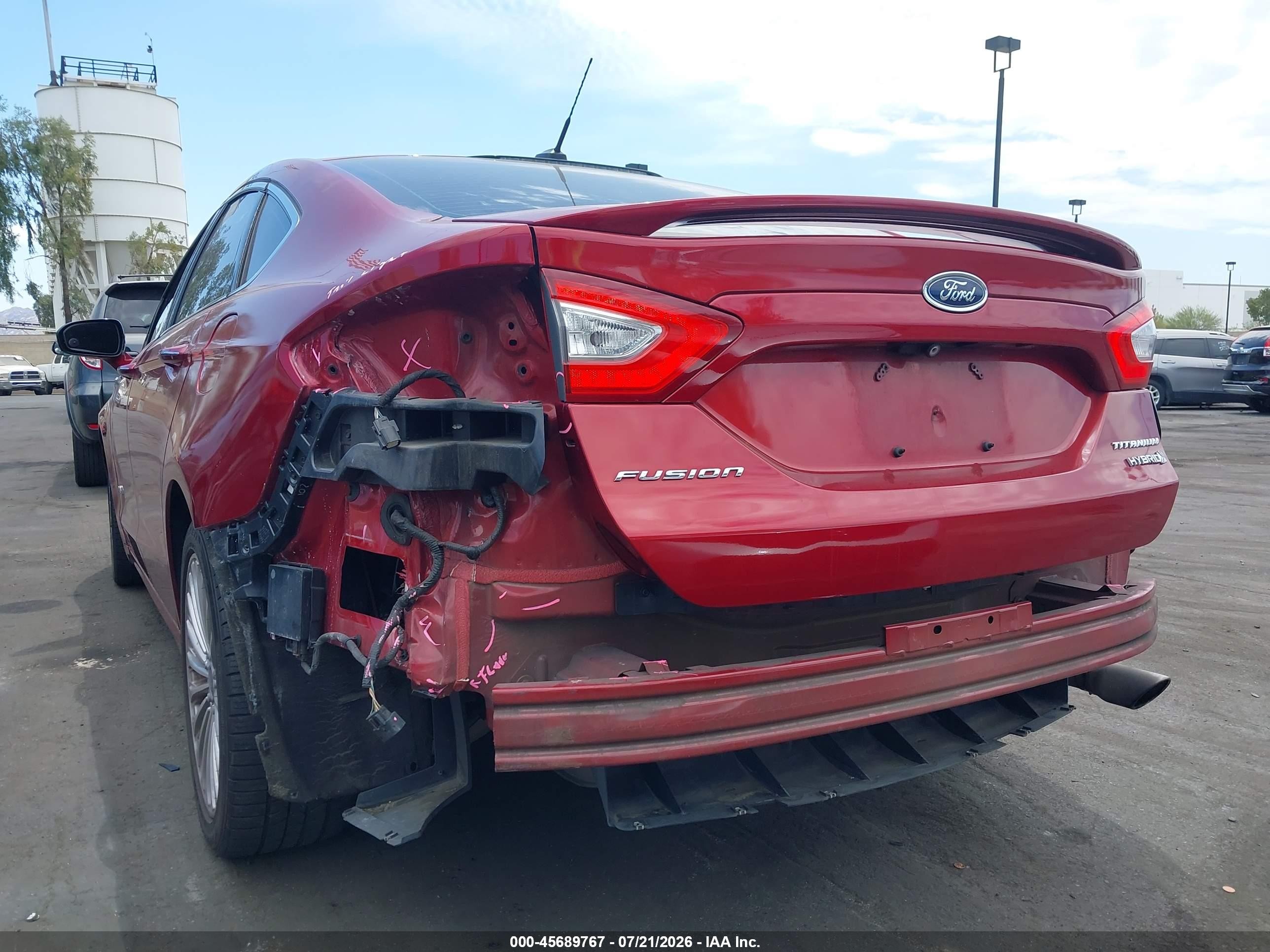 2014 Ford Fusion Hybrid Titanium Red vin: 3FA6P0RUXER378707