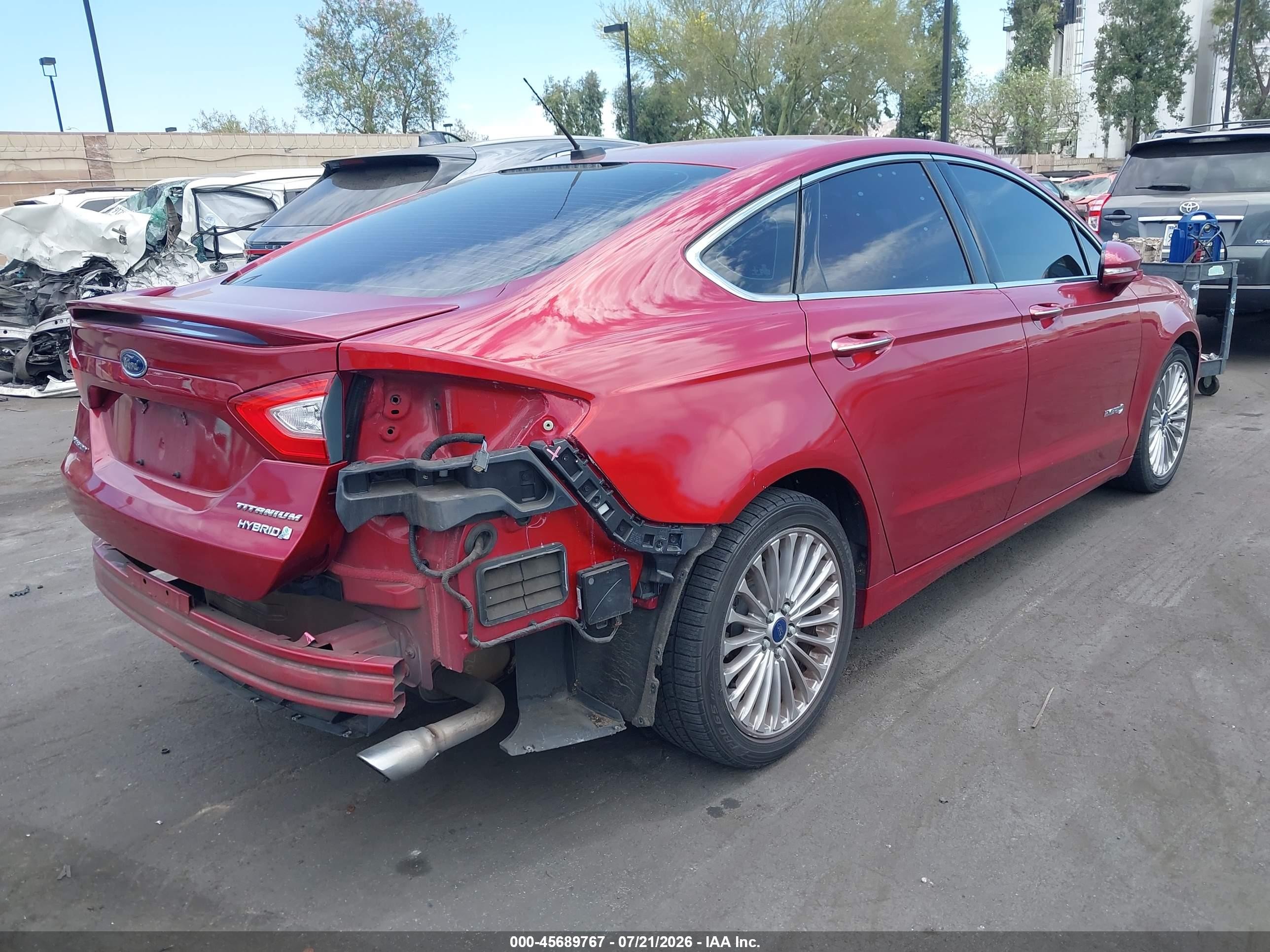2014 Ford Fusion Hybrid Titanium Red vin: 3FA6P0RUXER378707