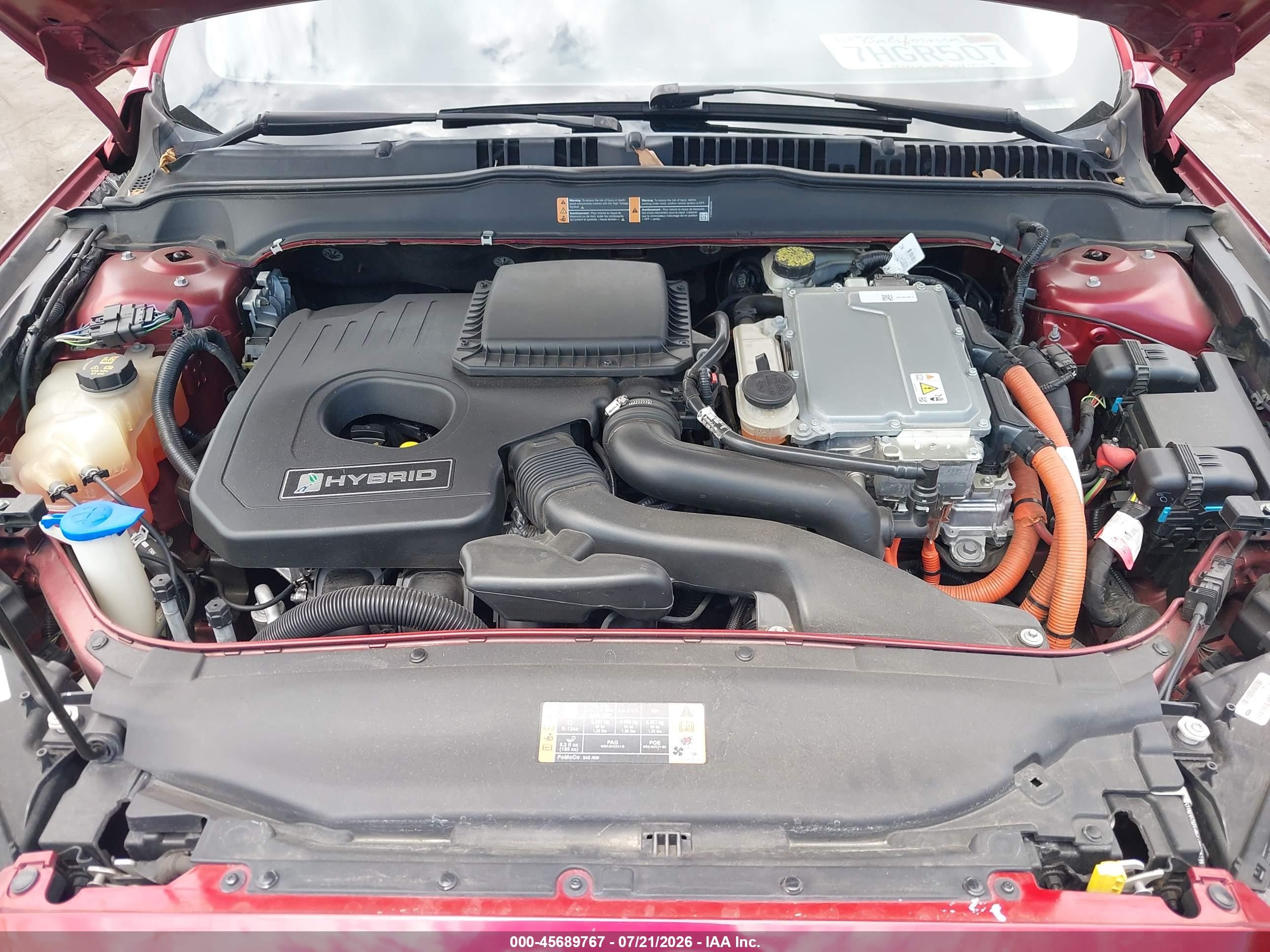 2014 Ford Fusion Hybrid Titanium Red vin: 3FA6P0RUXER378707