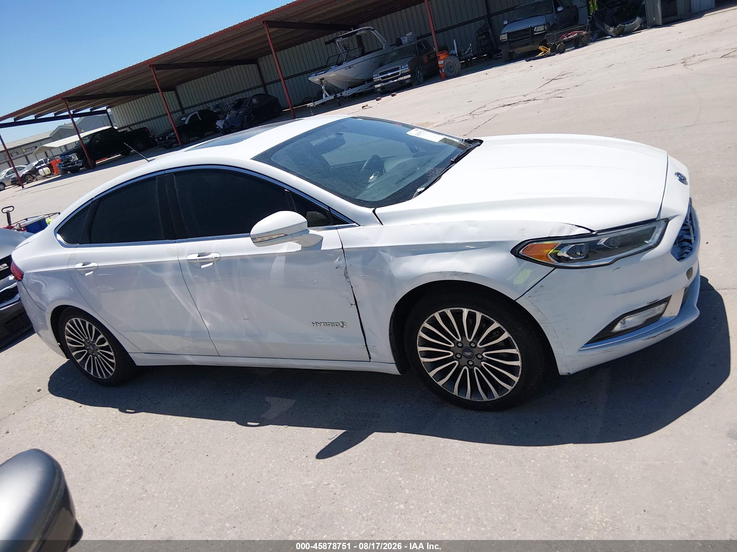 2017 Ford Fusion Hybrid Titanium White vin: 3FA6P0RUXHR182352