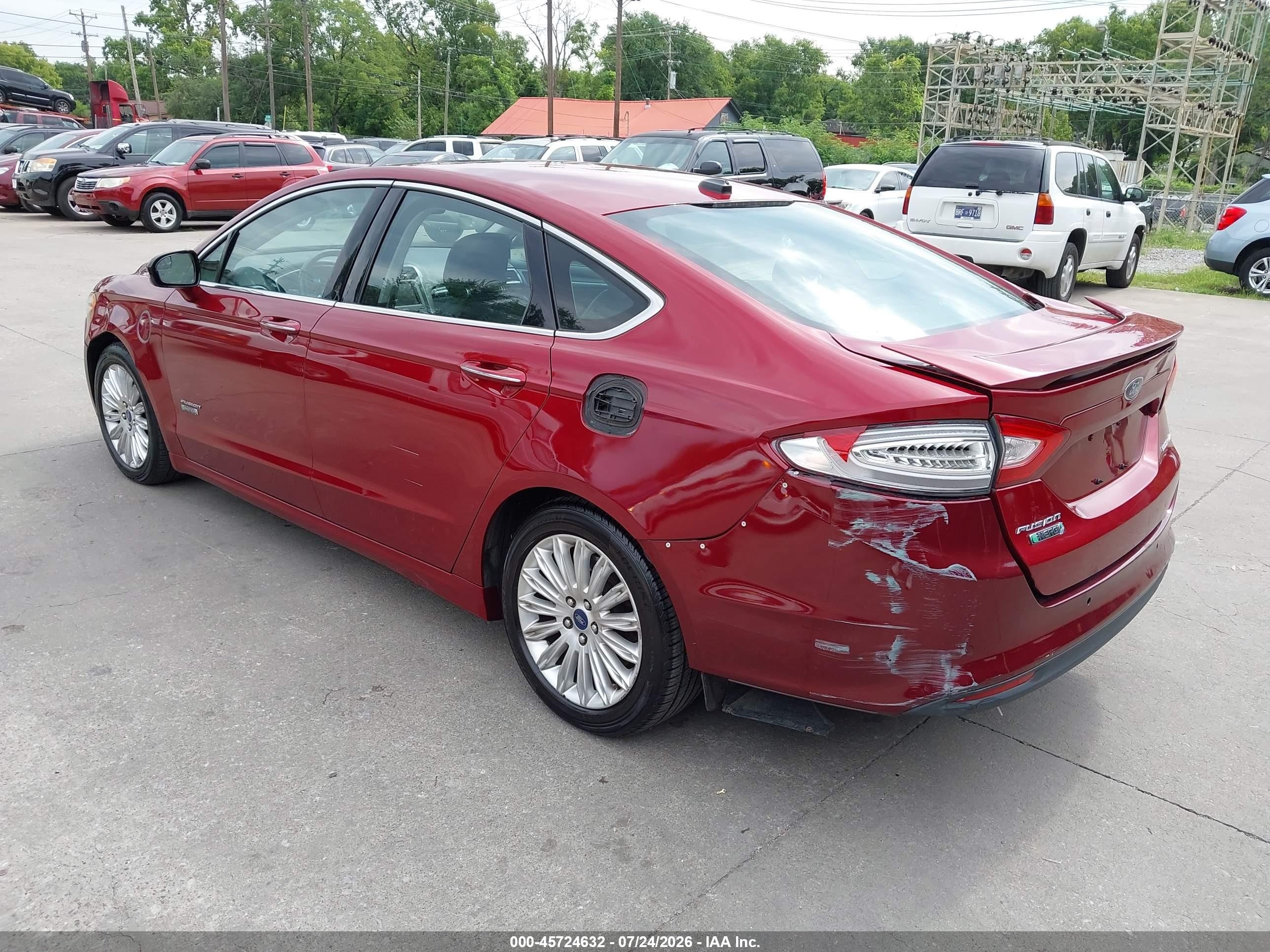2013 Ford Fusion Energi Titanium Burgundy vin: 3FA6P0SU2DR246775