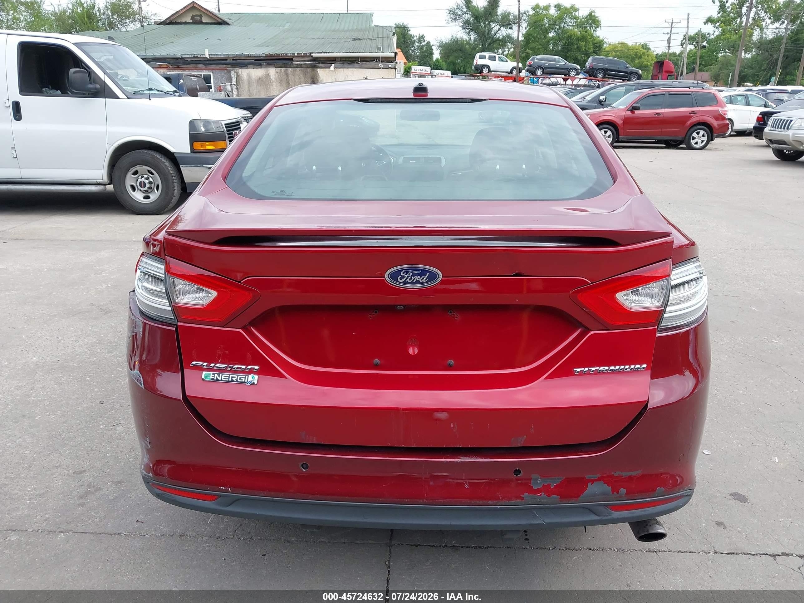 2013 Ford Fusion Energi Titanium Burgundy vin: 3FA6P0SU2DR246775