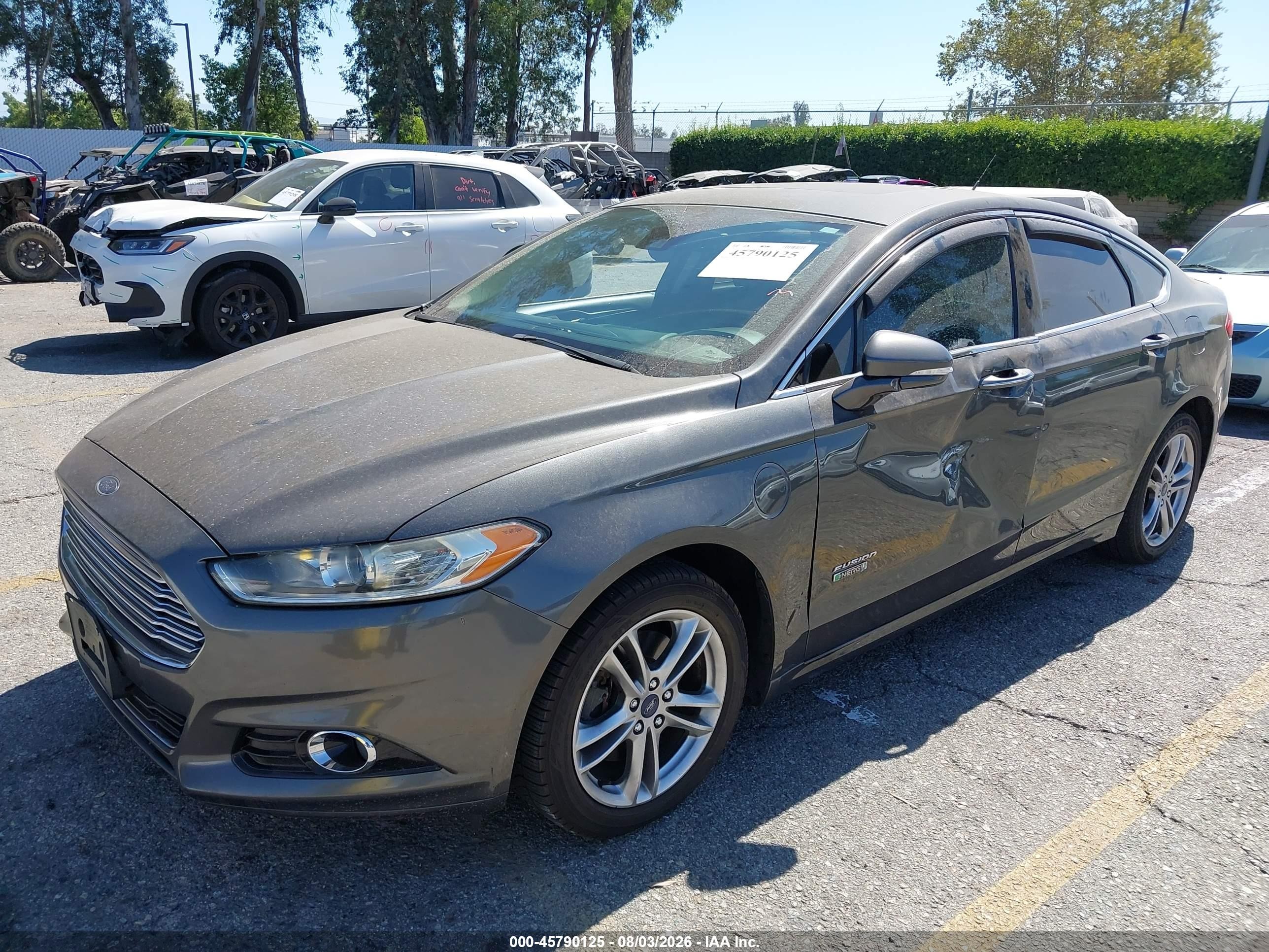 2015 Ford Fusion Energi Titanium Gray vin: 3FA6P0SU3FR166033