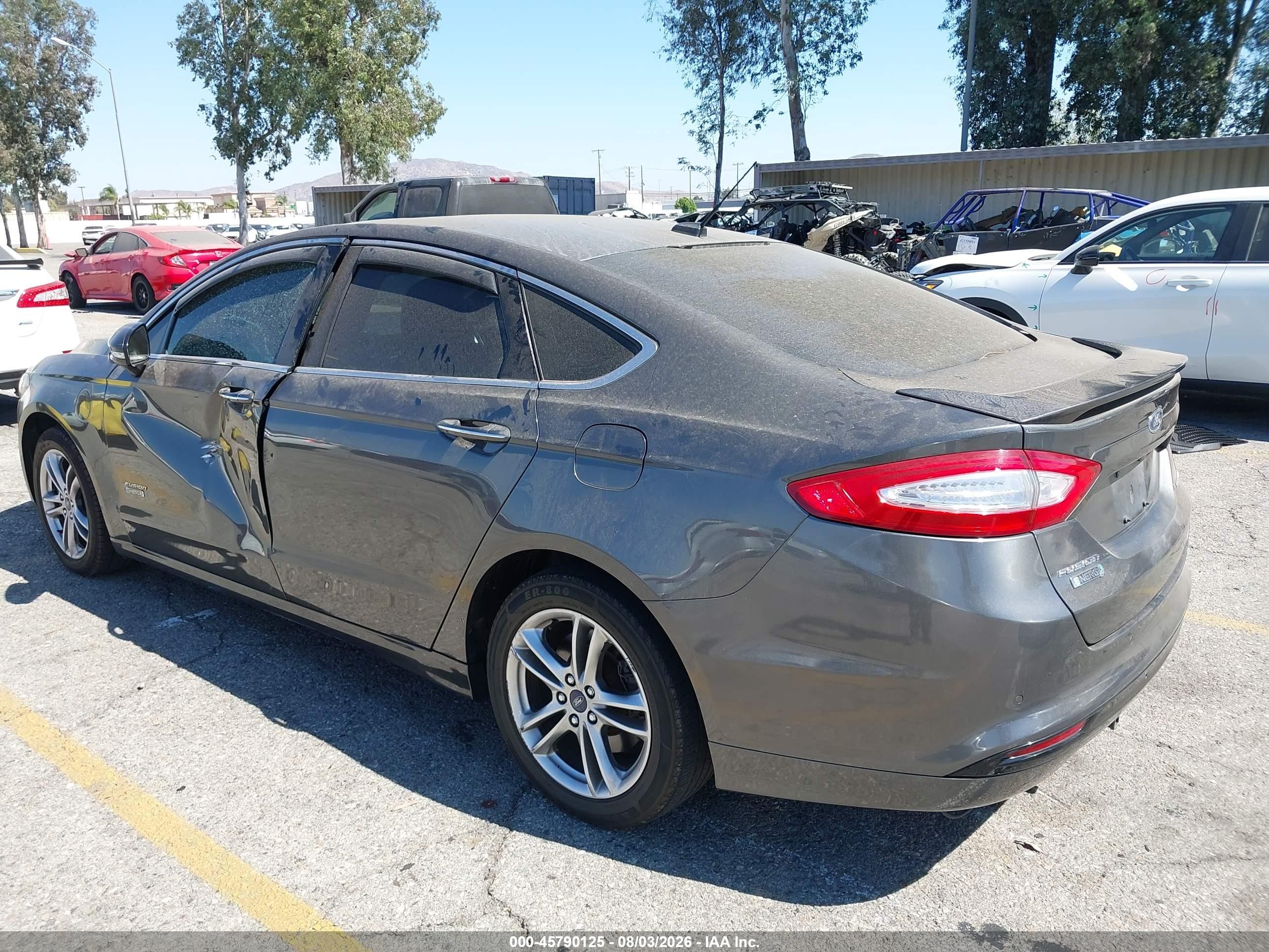 2015 Ford Fusion Energi Titanium Gray vin: 3FA6P0SU3FR166033