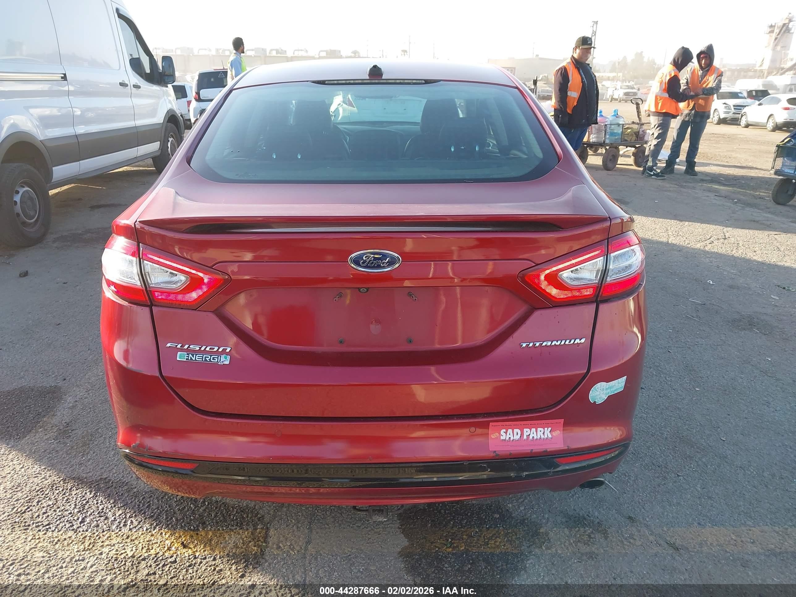 2013 Ford Fusion Energi Titanium Red vin: 3FA6P0SU5DR351567