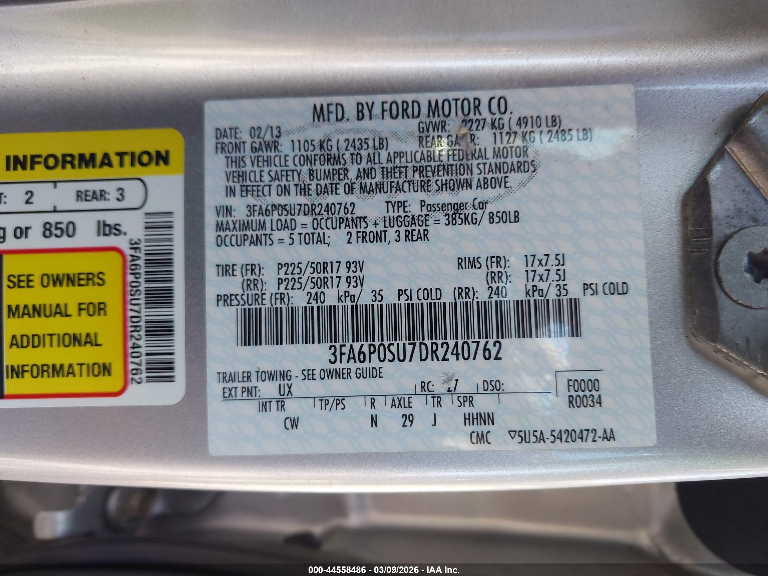 2013 Ford Fusion Energi Titanium Серебряный vin: 3FA6P0SU7DR240762