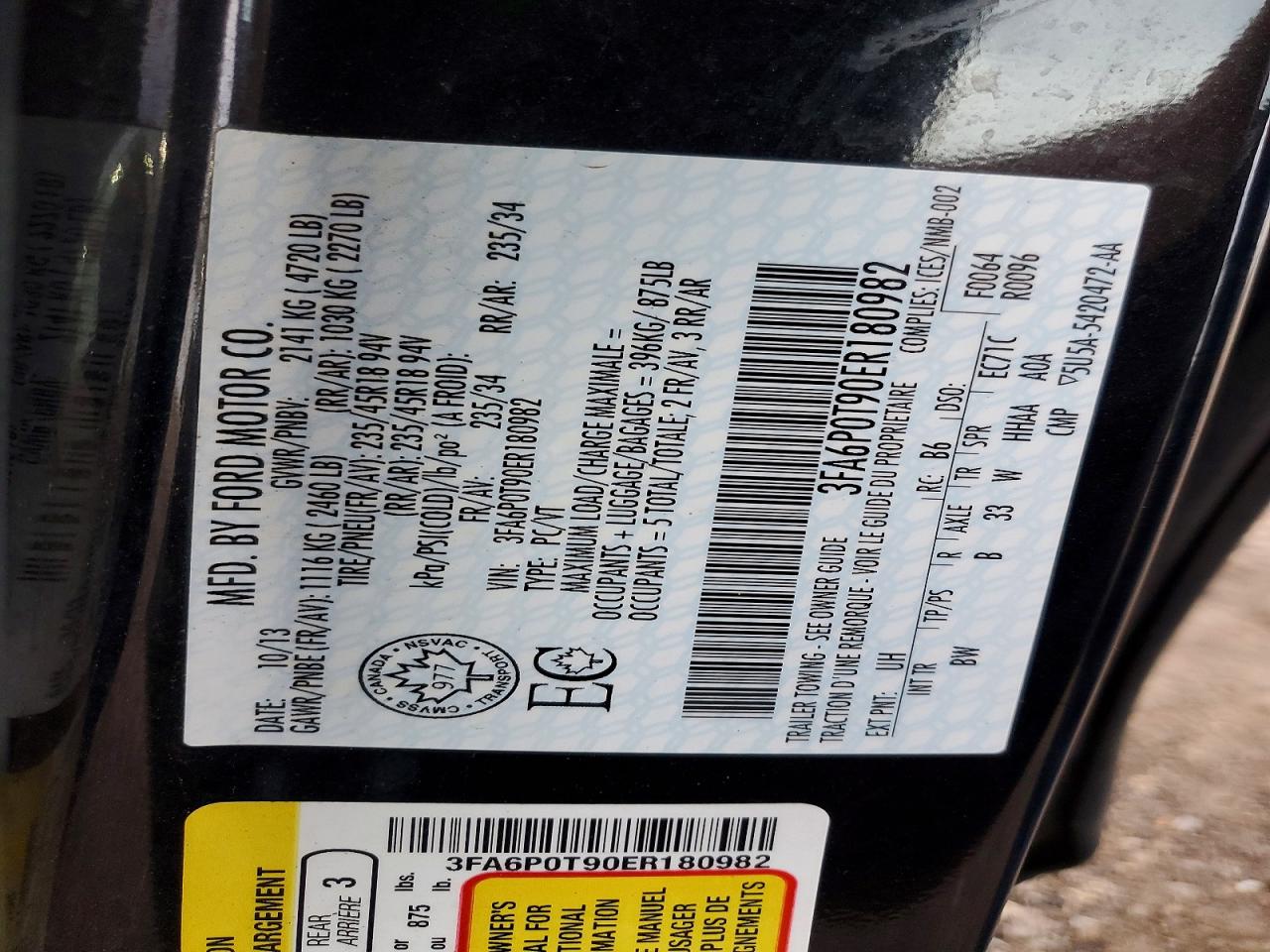 2014 Ford Fusion Se Black vin: 3FA6P0T90ER180982
