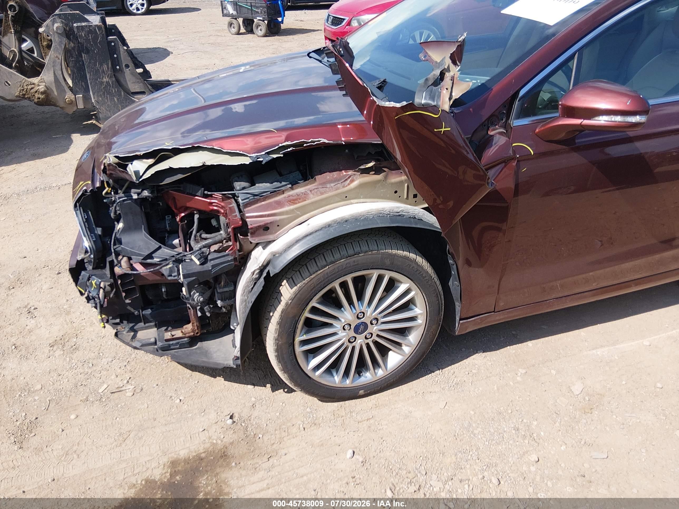 2015 Ford Fusion Se Burgundy vin: 3FA6P0T94FR222717