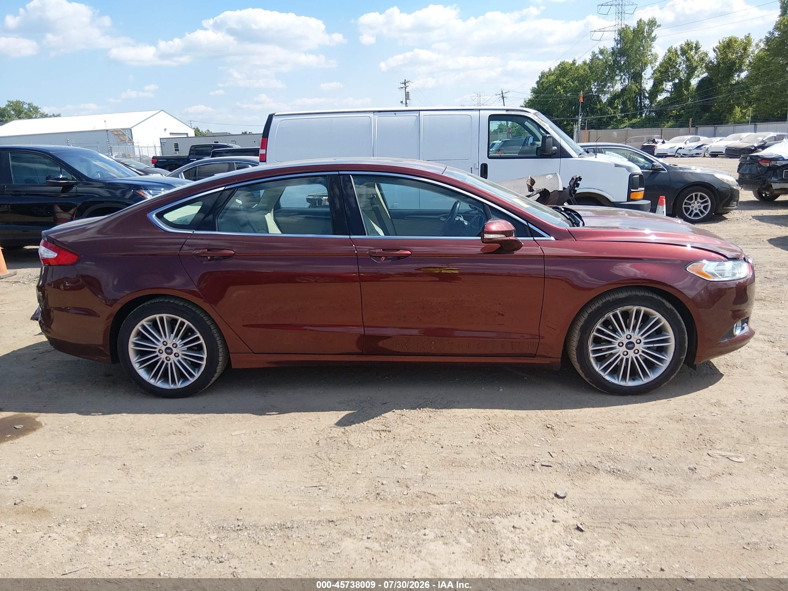 2015 Ford Fusion Se Burgundy vin: 3FA6P0T94FR222717
