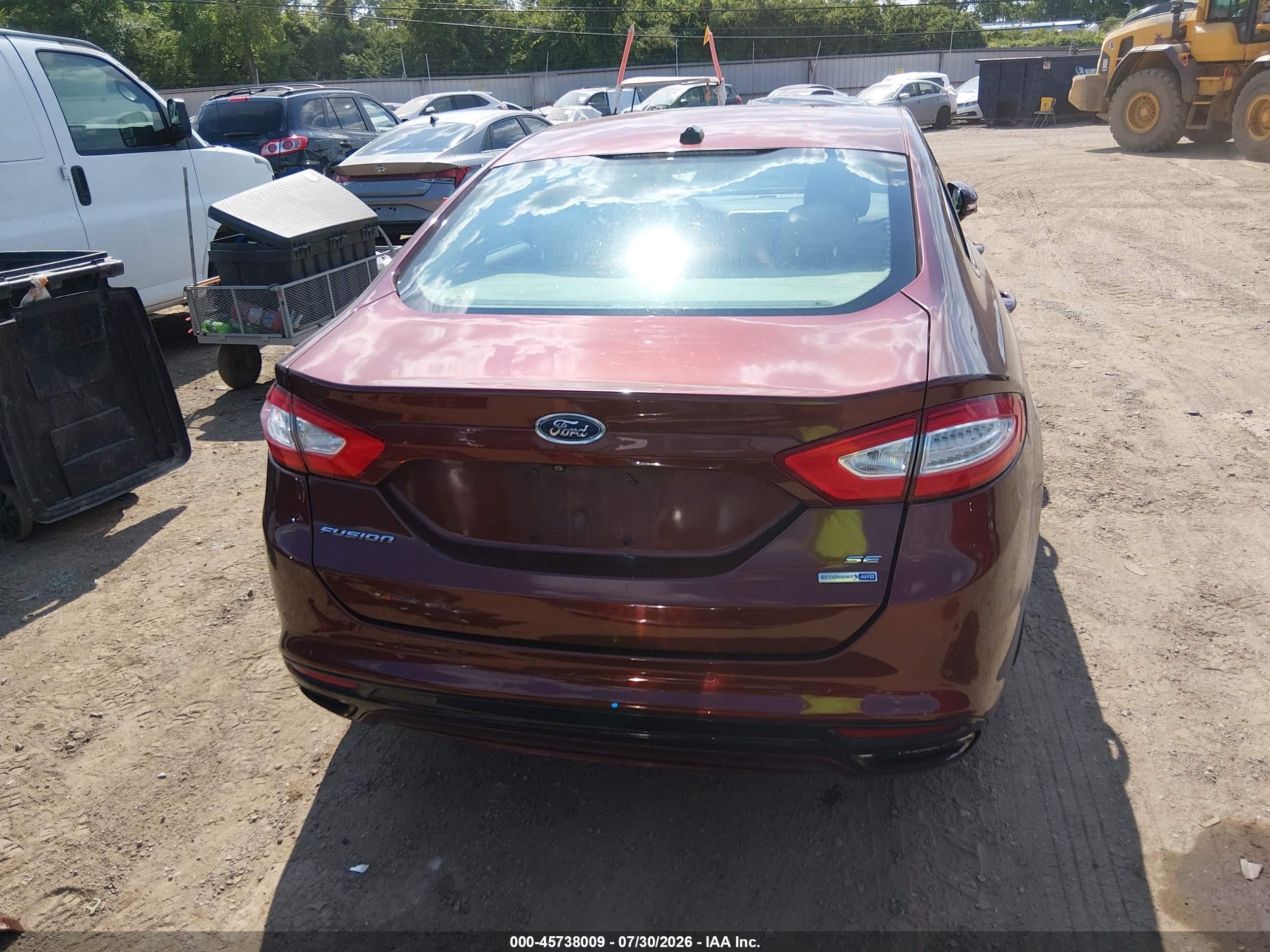 2015 Ford Fusion Se Burgundy vin: 3FA6P0T94FR222717
