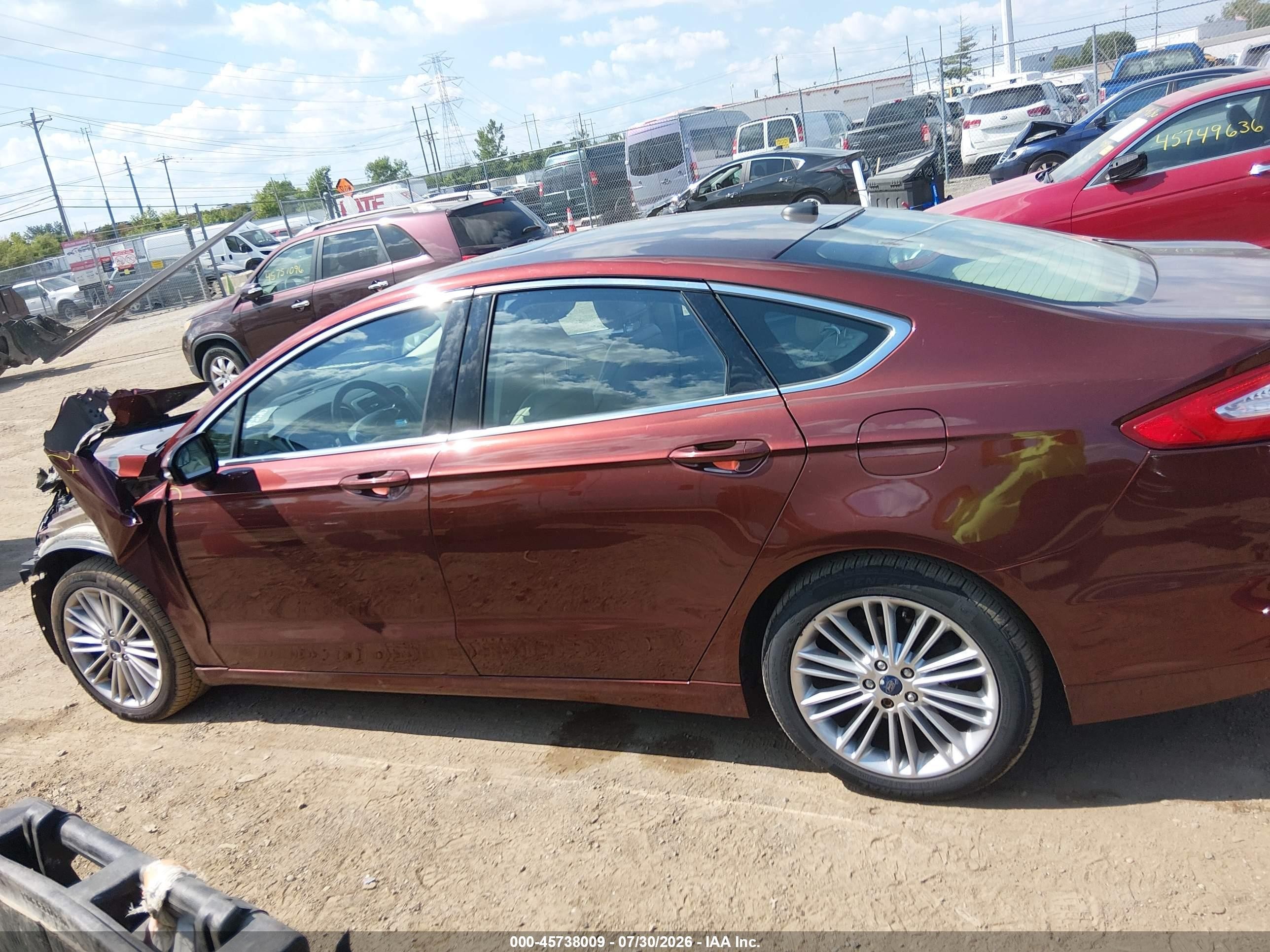 2015 Ford Fusion Se Burgundy vin: 3FA6P0T94FR222717