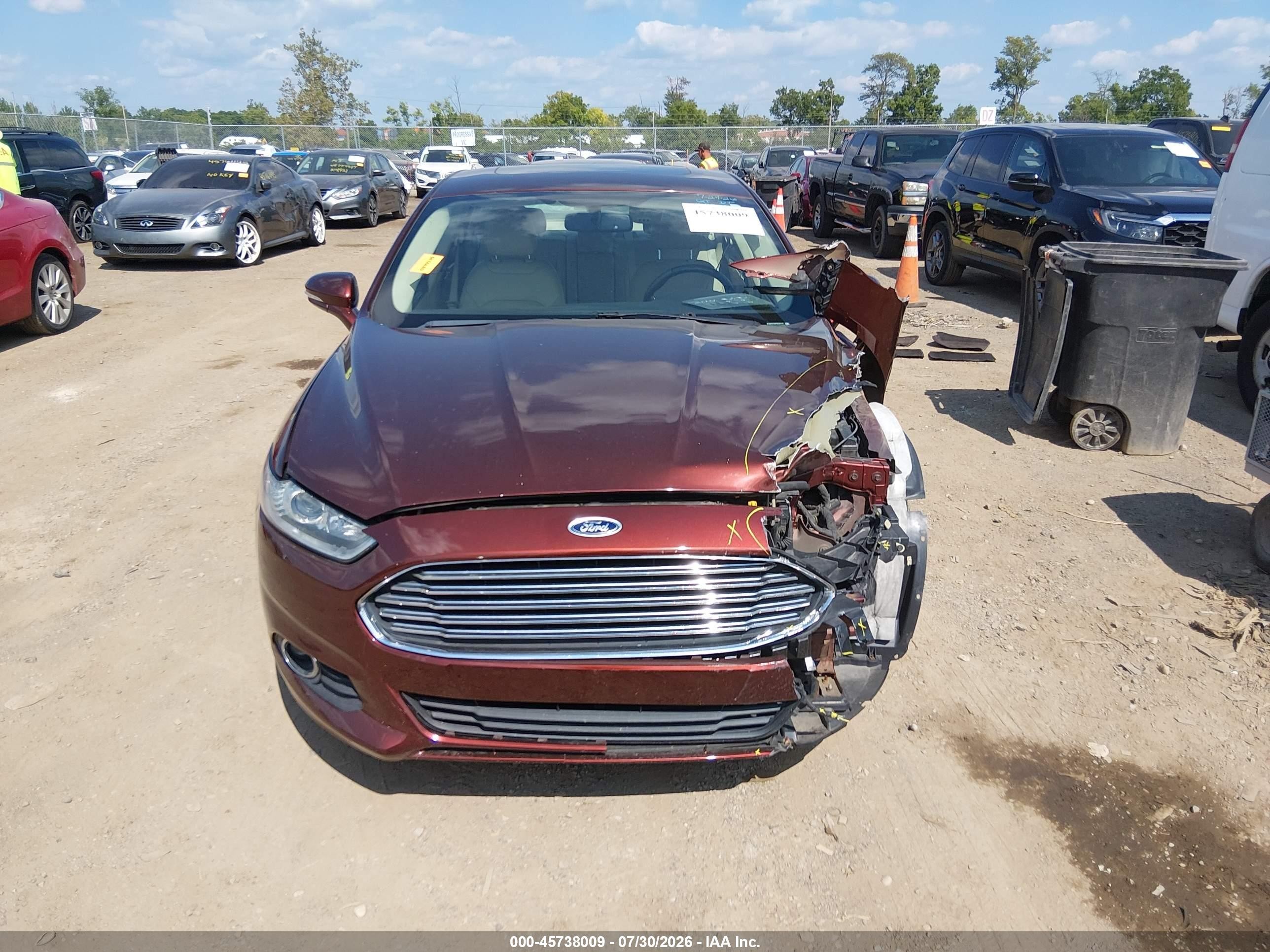 2015 Ford Fusion Se Burgundy vin: 3FA6P0T94FR222717