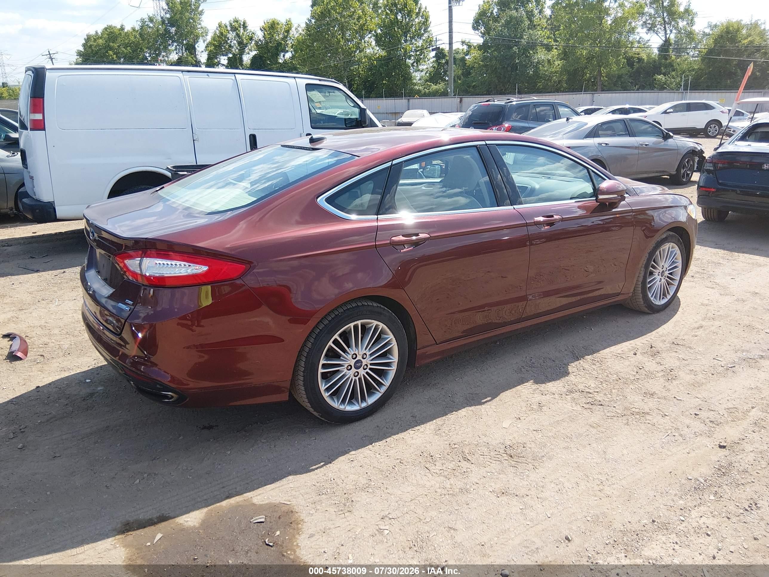 2015 Ford Fusion Se Burgundy vin: 3FA6P0T94FR222717