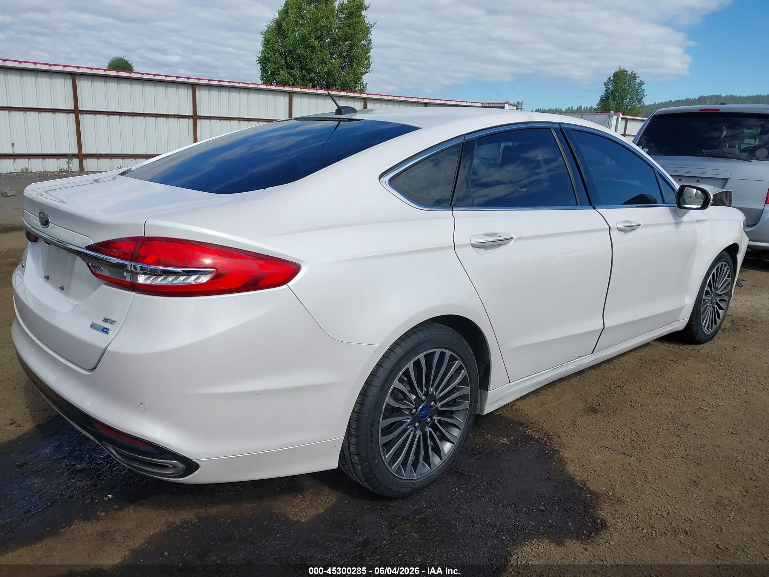 2017 Ford Fusion Se White vin: 3FA6P0T94HR121230