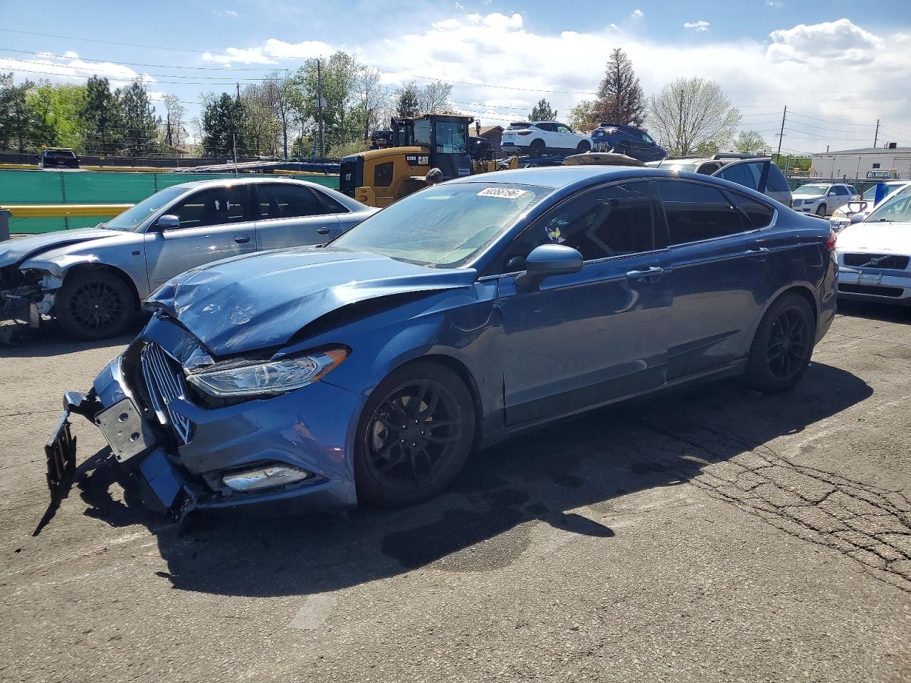 2018 Ford Fusion Se Blue vin: 3FA6P0T97JR246017