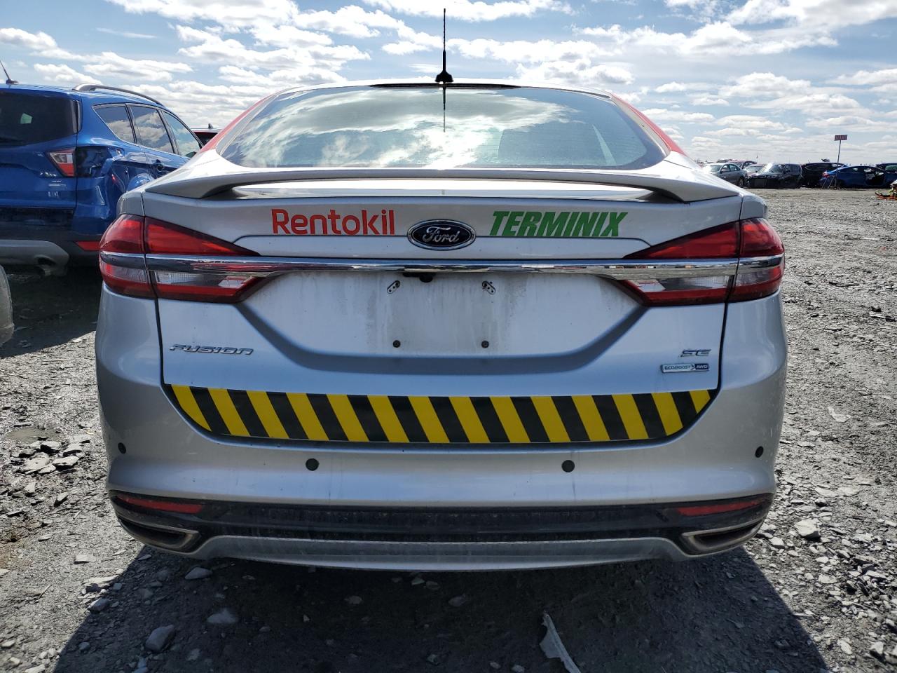 2018 Ford Fusion Se Gray vin: 3FA6P0T98JR263960 Damage: Rear Bumper/Cover, Scraped, 4 To 5 Inches