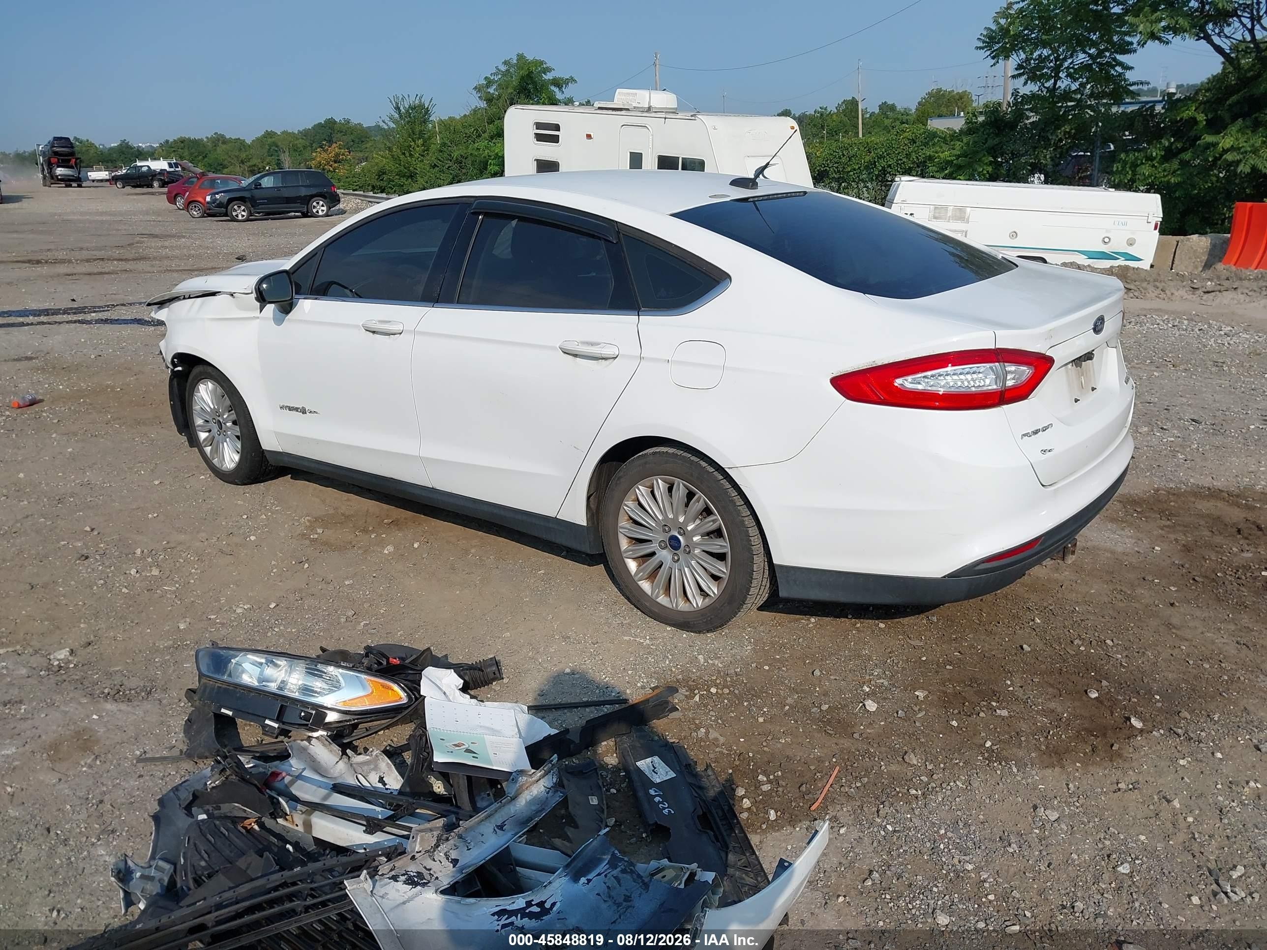2014 Ford Fusion Hybrid S White vin: 3FA6P0UU0ER145488