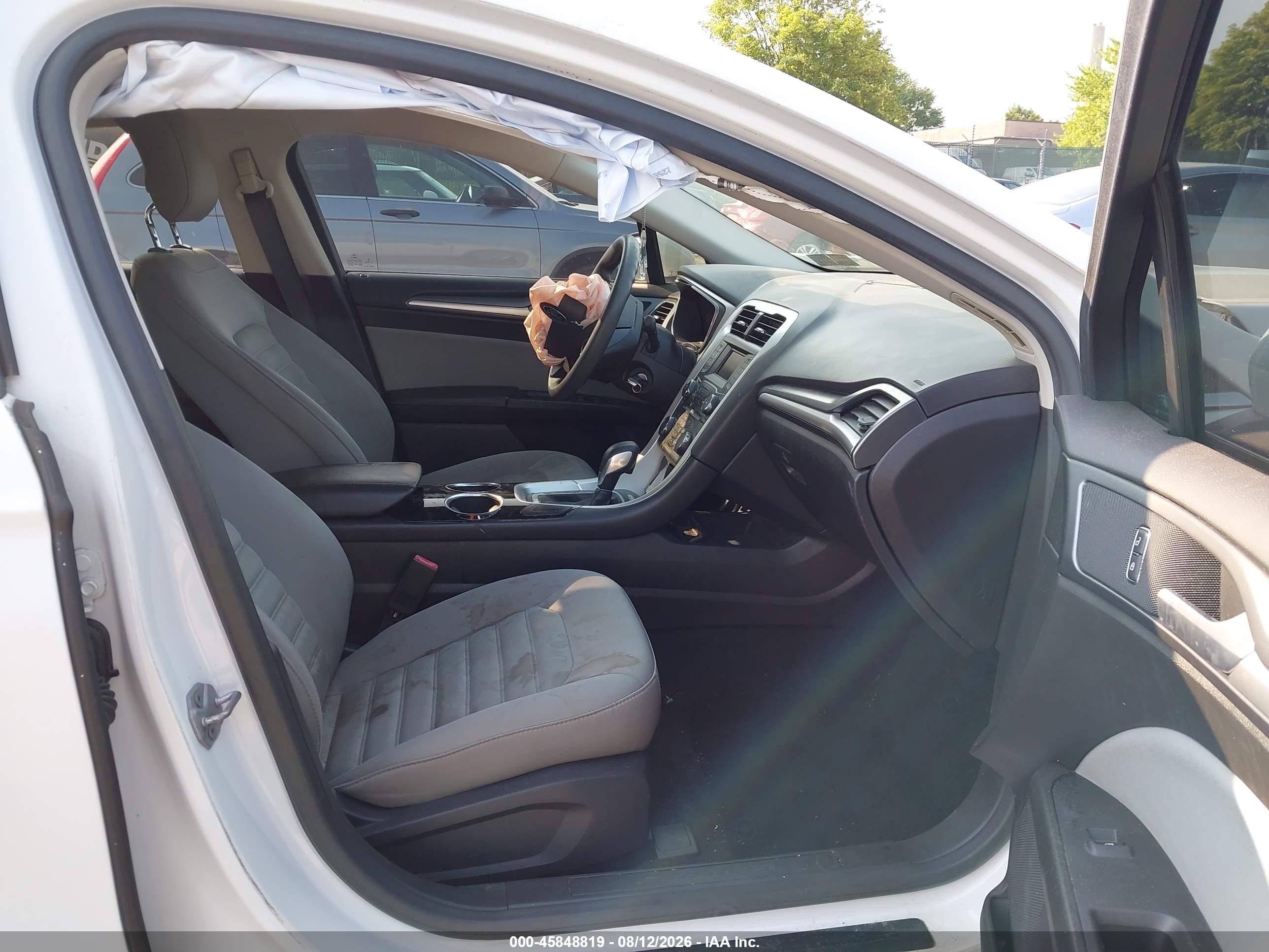 2014 Ford Fusion Hybrid S White vin: 3FA6P0UU0ER145488