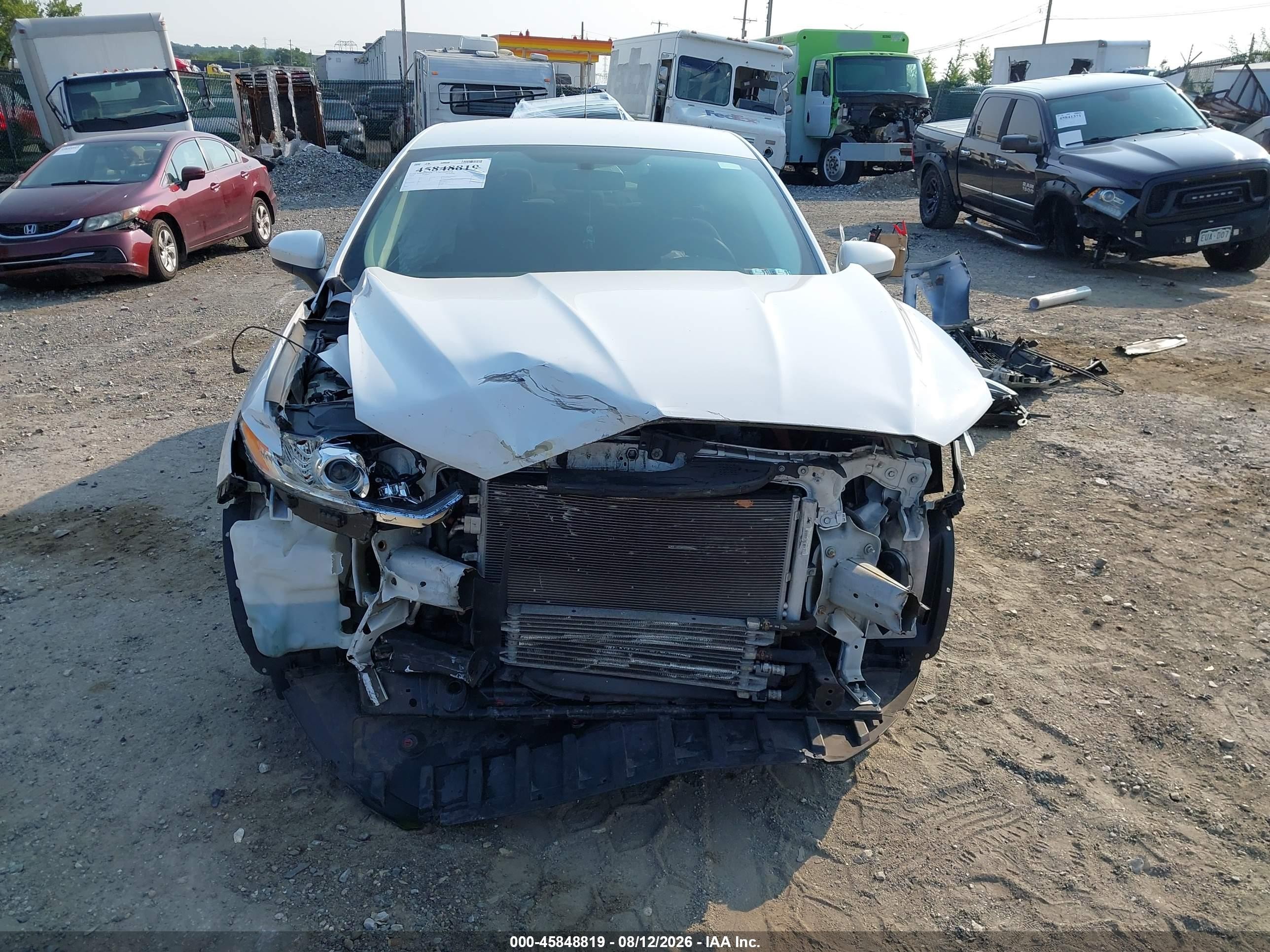 2014 Ford Fusion Hybrid S White vin: 3FA6P0UU0ER145488