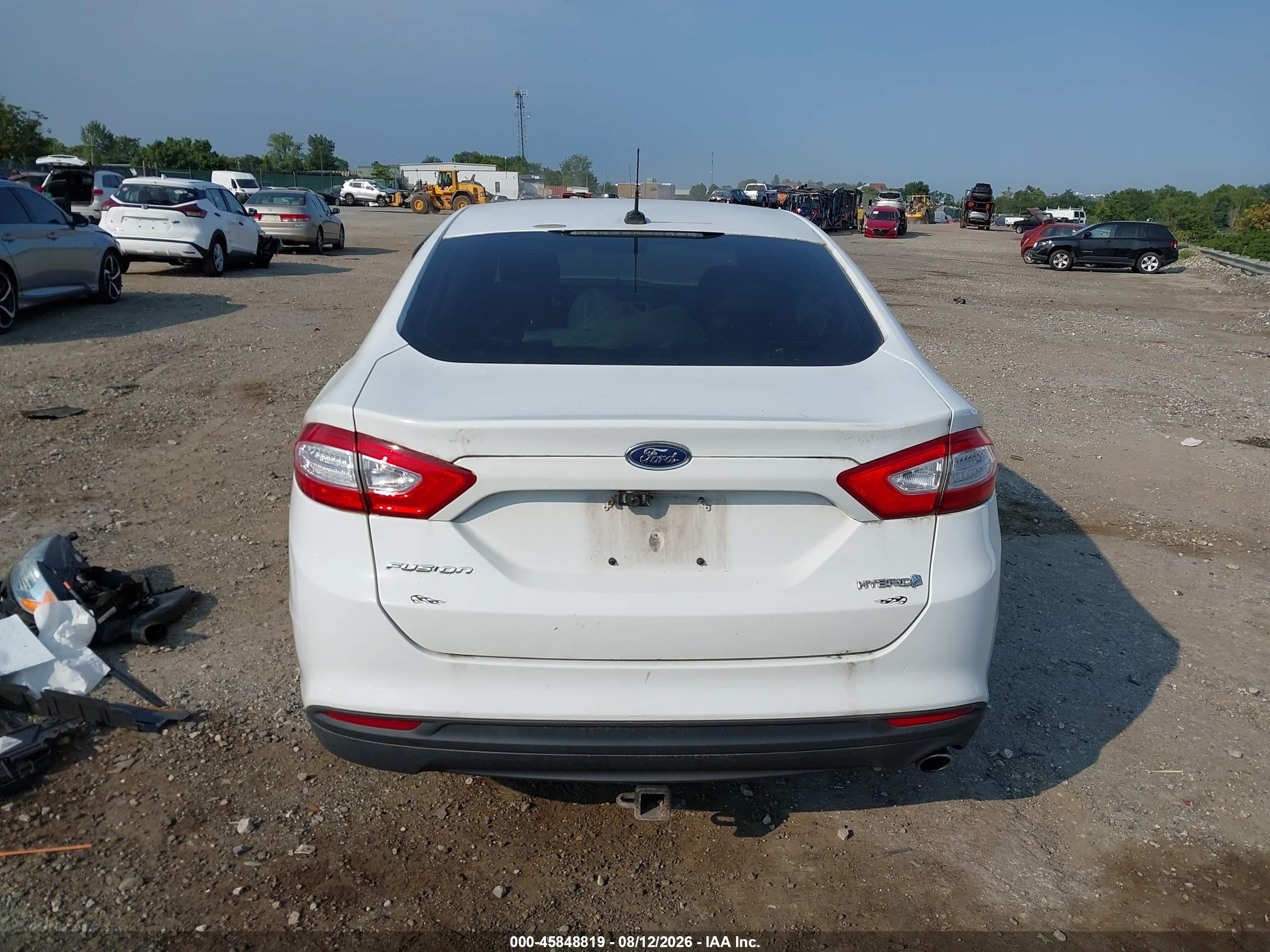 2014 Ford Fusion Hybrid S White vin: 3FA6P0UU0ER145488