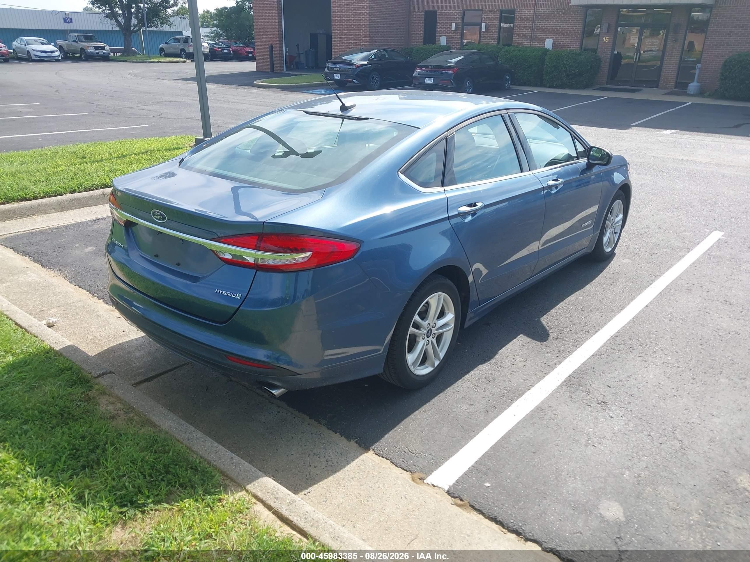 2018 Ford Fusion Hybrid S Blue vin: 3FA6P0UU0JR278875