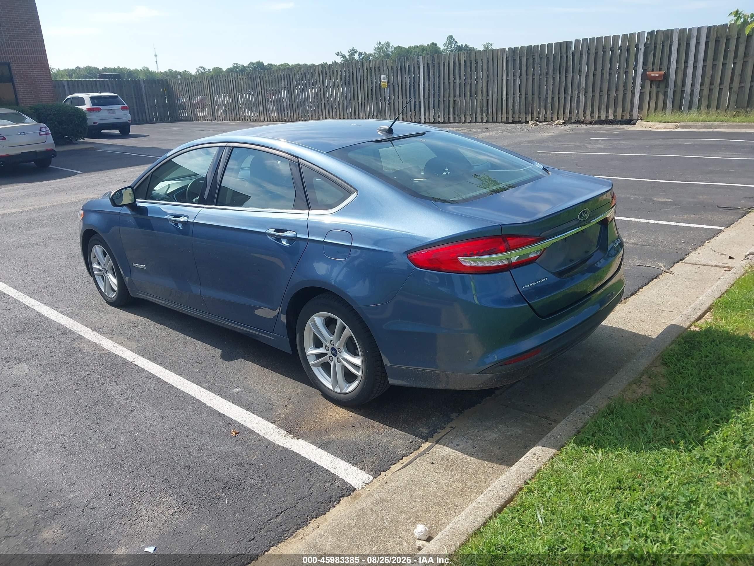 2018 Ford Fusion Hybrid S Blue vin: 3FA6P0UU0JR278875